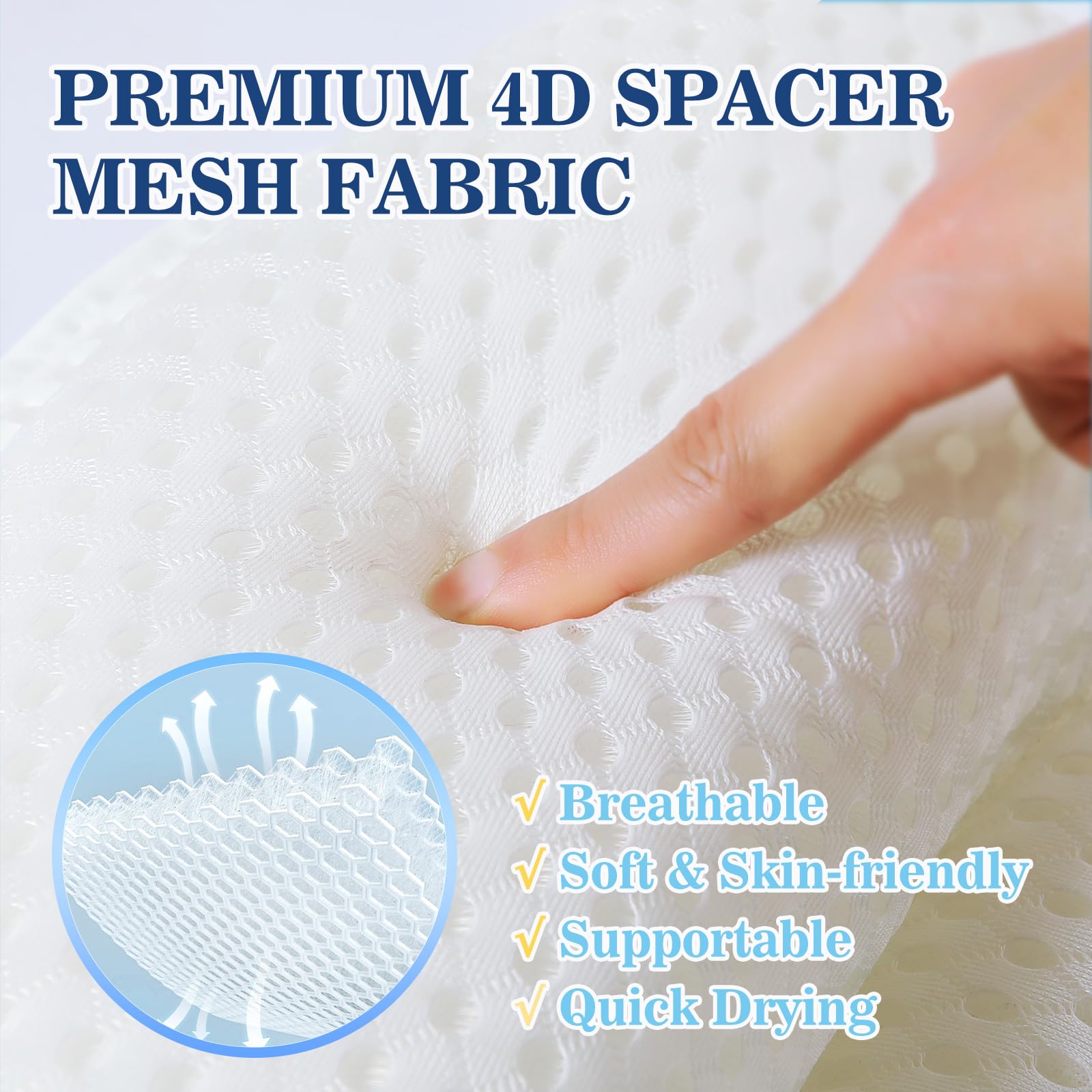 Bath Pillow Bathtub Pillow, Luxury Bath Pillows for Tub Neck and Back Support, Bath Tub Pillow Headrest with Soft 4D Mesh Fabric and Non-Slip Suction Cups, Relaxing Bath Accessories Spa Gifts: Bath Pillow Bathtub Pillow, Luxury Bath Pillows for Tub Neck and Back Support, Bath Tub Pillow Headrest with Soft 4D Mesh Fabric and Non-Slip Suction Cups, Relaxing Bath Accessories Spa Gifts