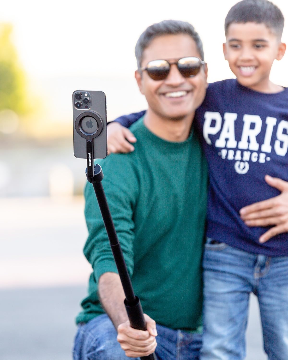 KraftGeek Magnetic Tripod for iPhone, 64” Selfie Stick for iPhone Magsafe, Phone Tripod Stand with Remote for Cell Phone Video Recording Travel: 64 Inches-Black