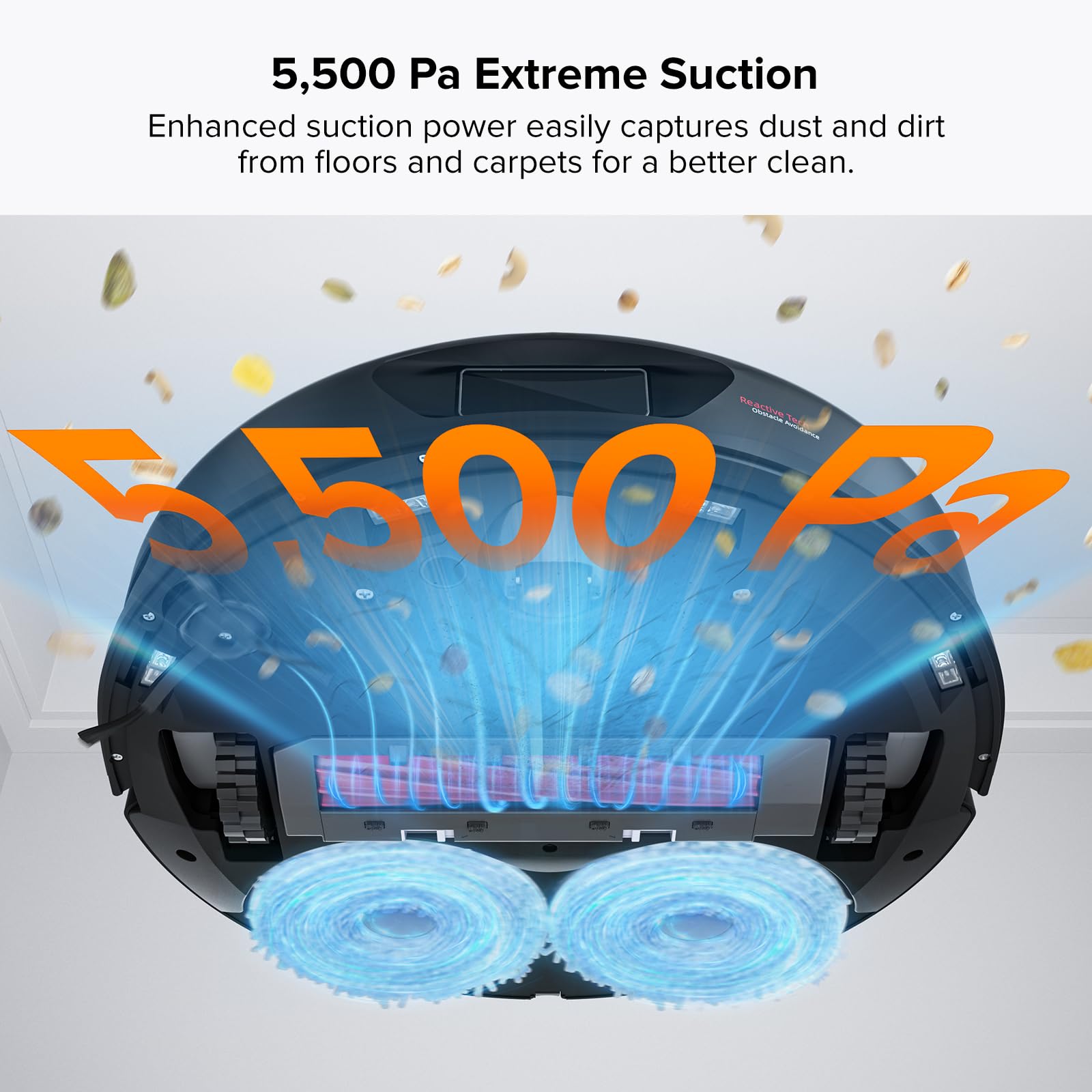 roborock Q Revo Robot Vacuum and Mop, Auto-Drying, Auto Mop Washing, Dual Spinning Mops, Auto Mop Lifting, Self-Refilling, Self-Emptying, Reactive Tech Obstacle Avoidance, 5500Pa Suction, White: Qrevo 2R3W