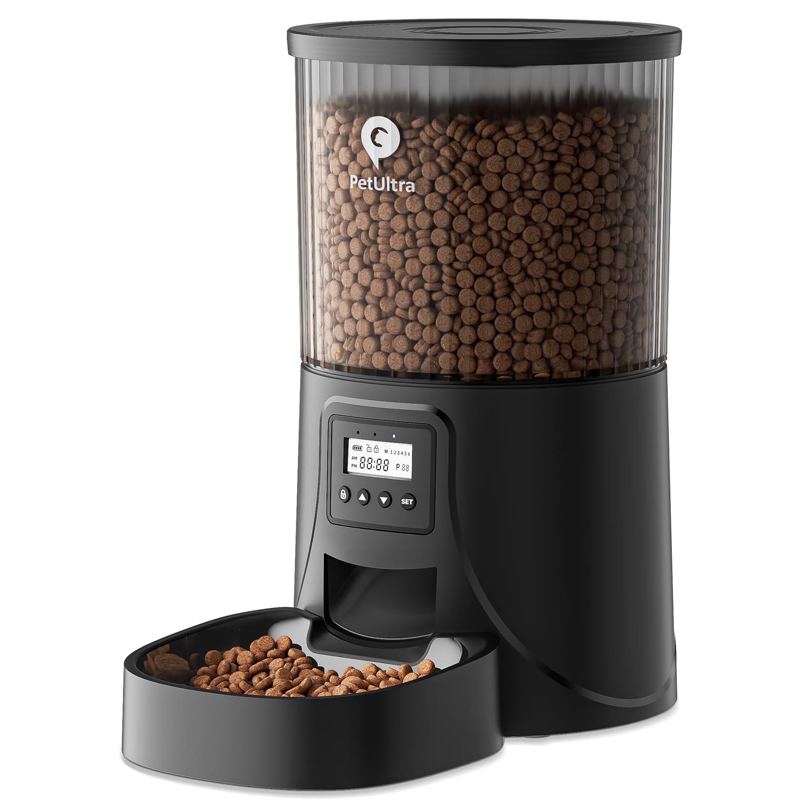 PETULTRA Automatic Cat Feeder: 4L Timed Cats Food Dispenser Programmable 1-6 Meal for Cat and Small Medium Dog- Auto Pet Feeder Easy to Set Up Dual Power Supply with Desiccant Bag| Detachable Washable thumbnail 1