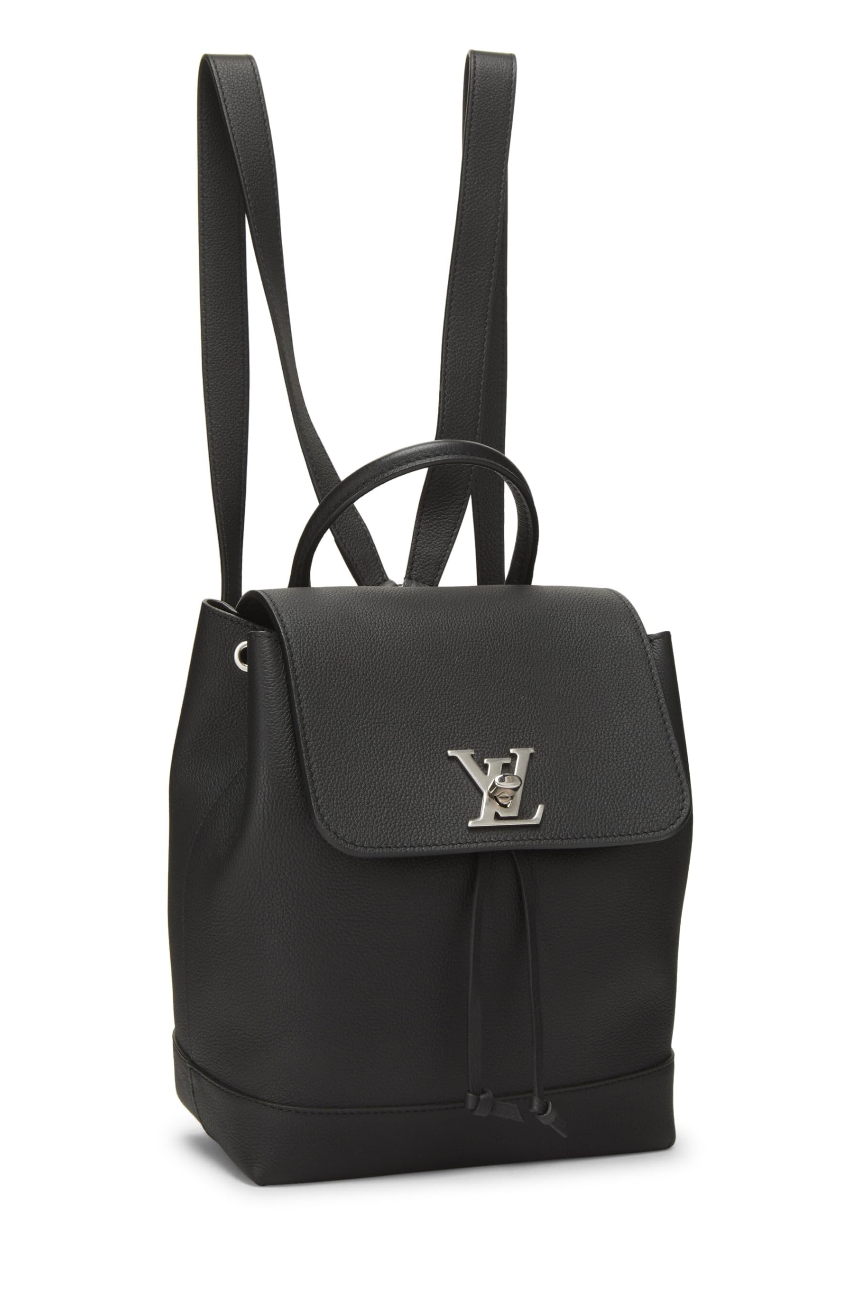 Louis Vuitton, Pre-Loved Black Leather Lockme Backpack, Black