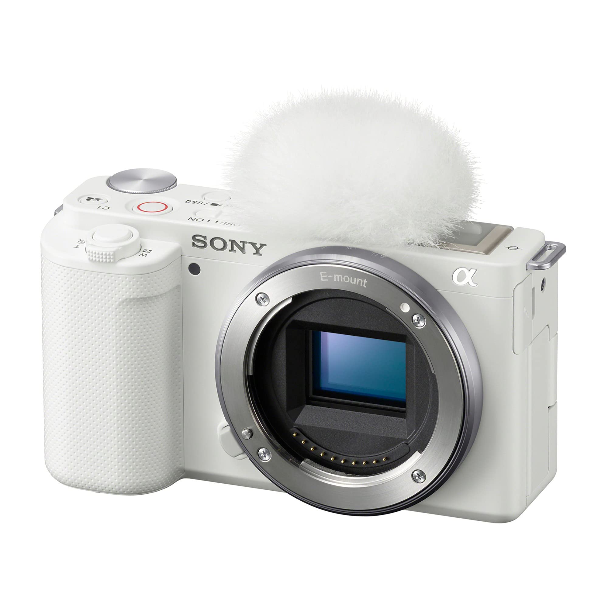 Sony Alpha ZV-E10 - APS-C Interchangeable Lens Mirrorless Vlog Camera Kit - Black: White Camera Only Base
