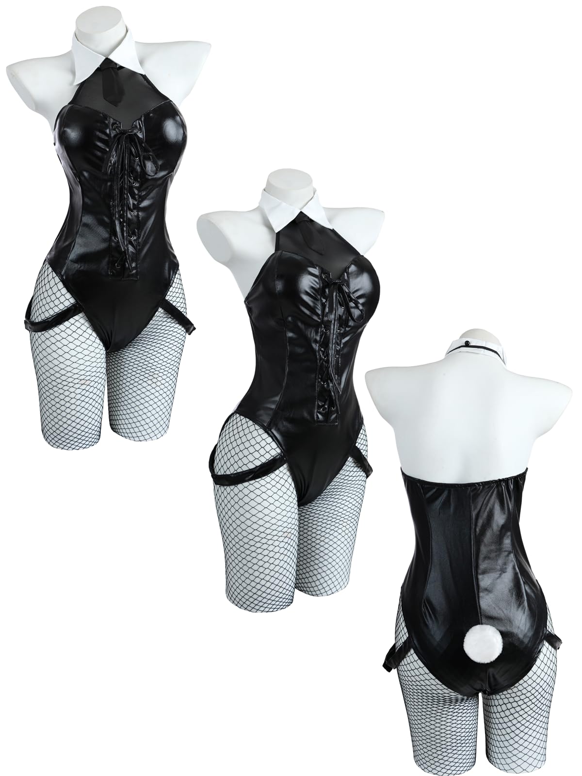 CR ROLECOS Bunny Costume Women Bunny Girl Senpai Cosplay One Piece Bodysuit: 3X-Large Black 1