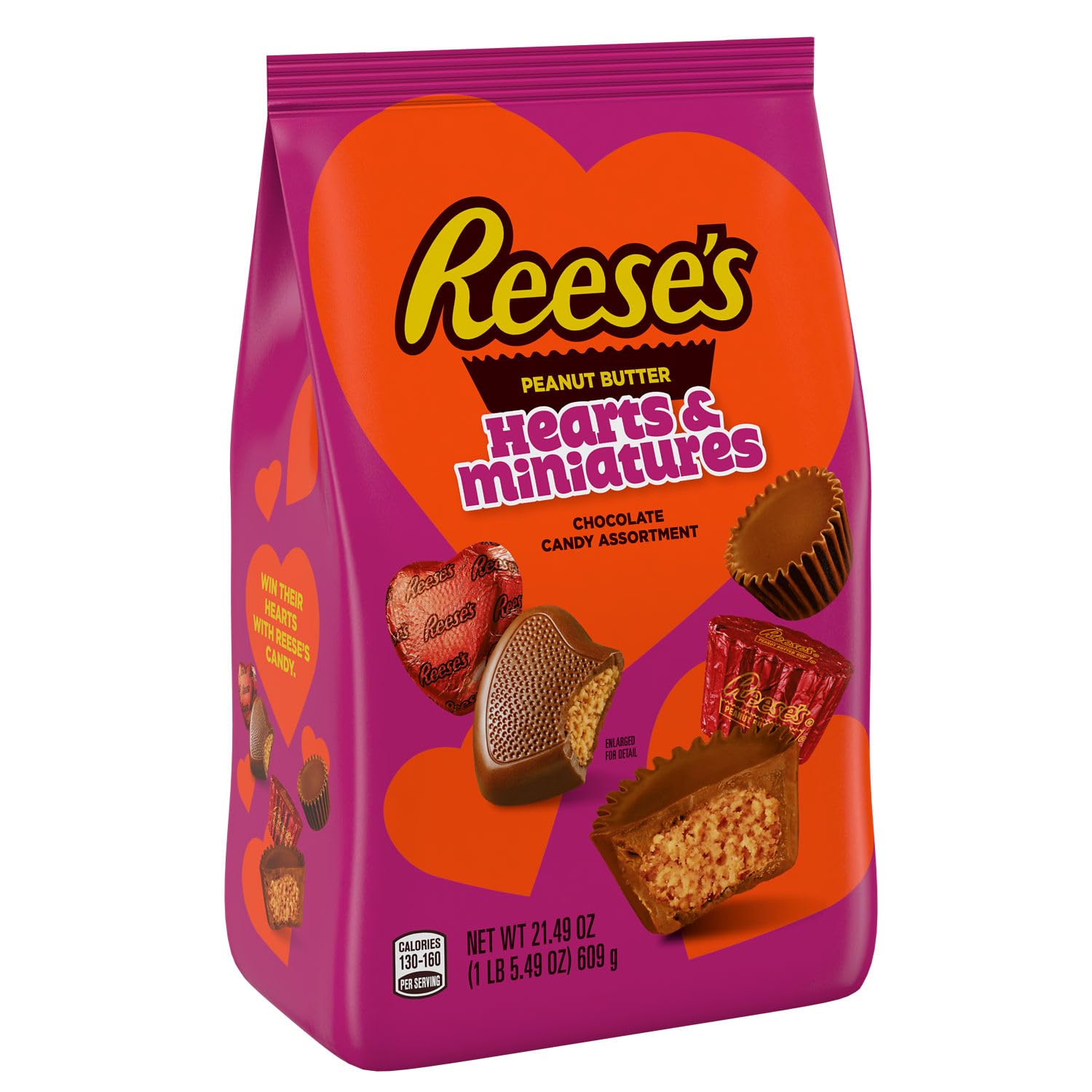 REESE'S Assorted Chocolate Peanut Butter Shapes, Candy Bag 21.49oz: Peanut Butter 21.49 Ounce (Pack of 1)