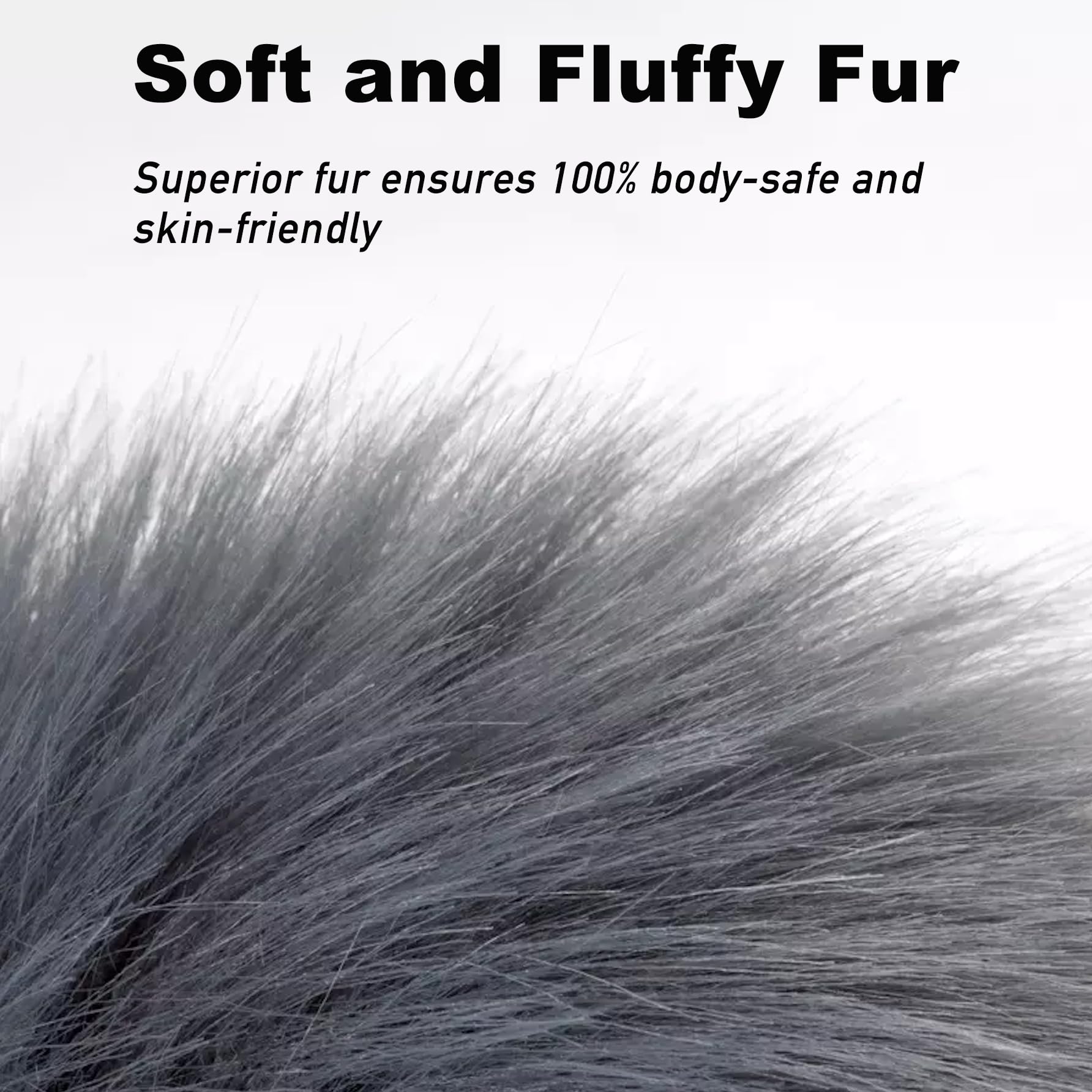 Tail Plug Anal Butt Plug, Butt Plug Faux Fur Tail Anal Sex Toys Buttplug Wolf Tail Toys Stainless Steel But Plug Butt Toys Sex Toys for Women Cosplay Adult Sex Toys for Women Men Couple (Grey): B-grey