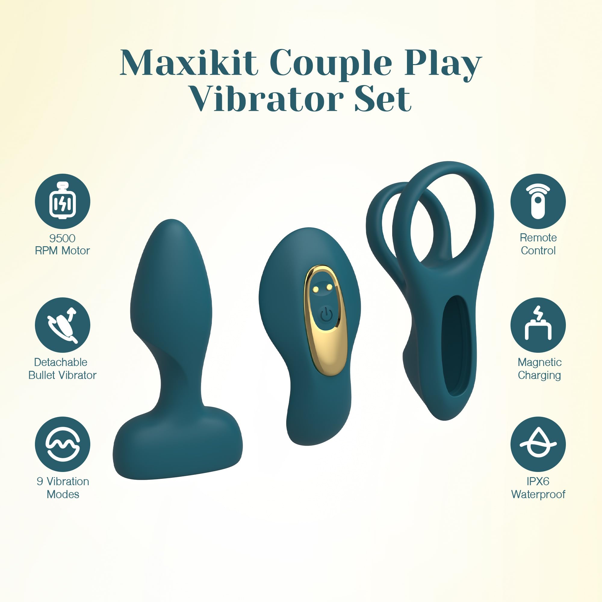 Tracy's Dog Couples Vibrator Kit - Includes Vibrating Cock Ring, Panty Vibrator & Butt Plug with Removable Rechargeable Bullet, Remote-Controlled Adult Sex Toy Set for Women & Couples Pleasure Play: Green