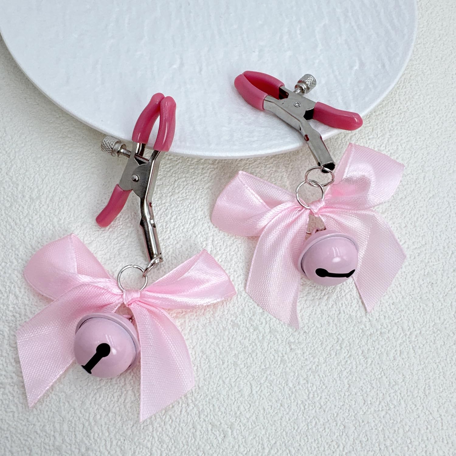 Body Clamps Adjustable Pressure Body Clips Stainless Steel Body Ring with Bowknot and Bells Body Clamps Non Piercing Body Jewelry Faux Body Jewelry