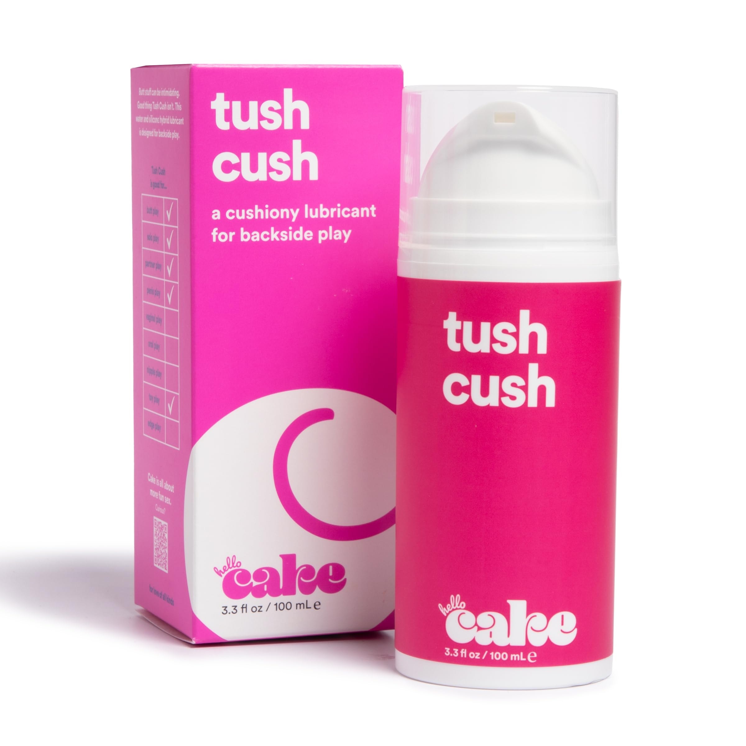 Hello Cake , Thick Water-Based Personal Lubricant for Use with Adult Toys, Non-Drip Jelly Lube for Men, Women, and Couples, 3.3 fl oz: Tush Cush