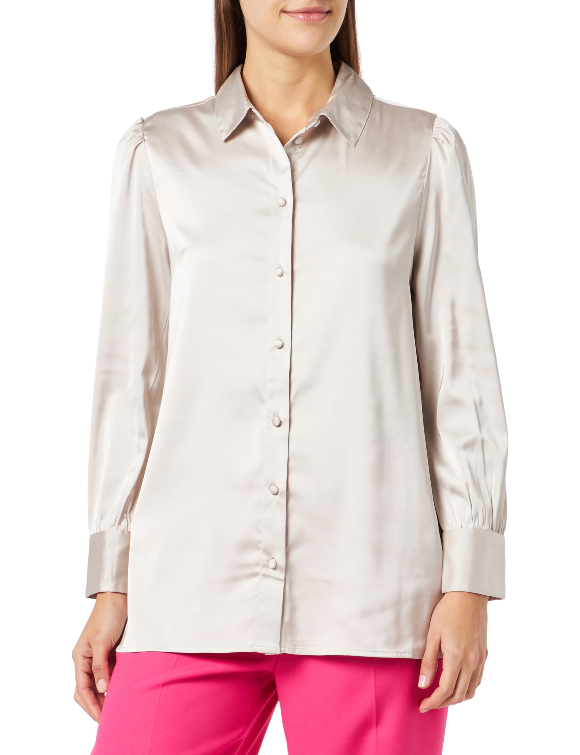 The Drop Women's @Lucyswhims Long-Sleeve Button-Down Stretch Satin Shirt thumbnail 1