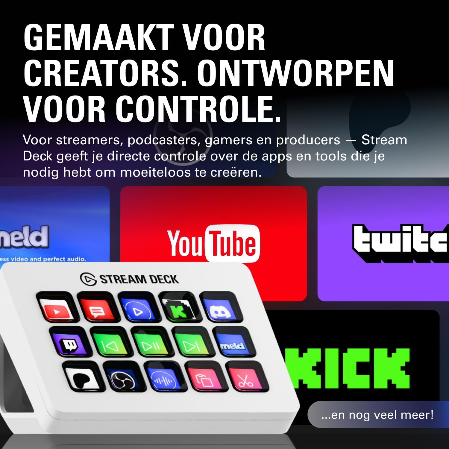 Elgato Stream Deck XL – Advanced Studio Controller, 32 macro keys, trigger actions in apps and software like OBS, Twitch, ​YouTube and more, works with Mac and PC: White