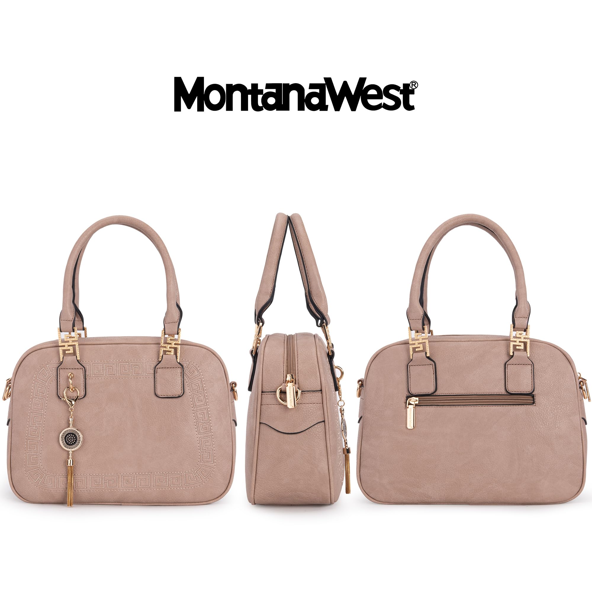 Montana West Small Top Handle Purse for Women Crossbody Satchel Handbag Barrel Bag thumbnail 3