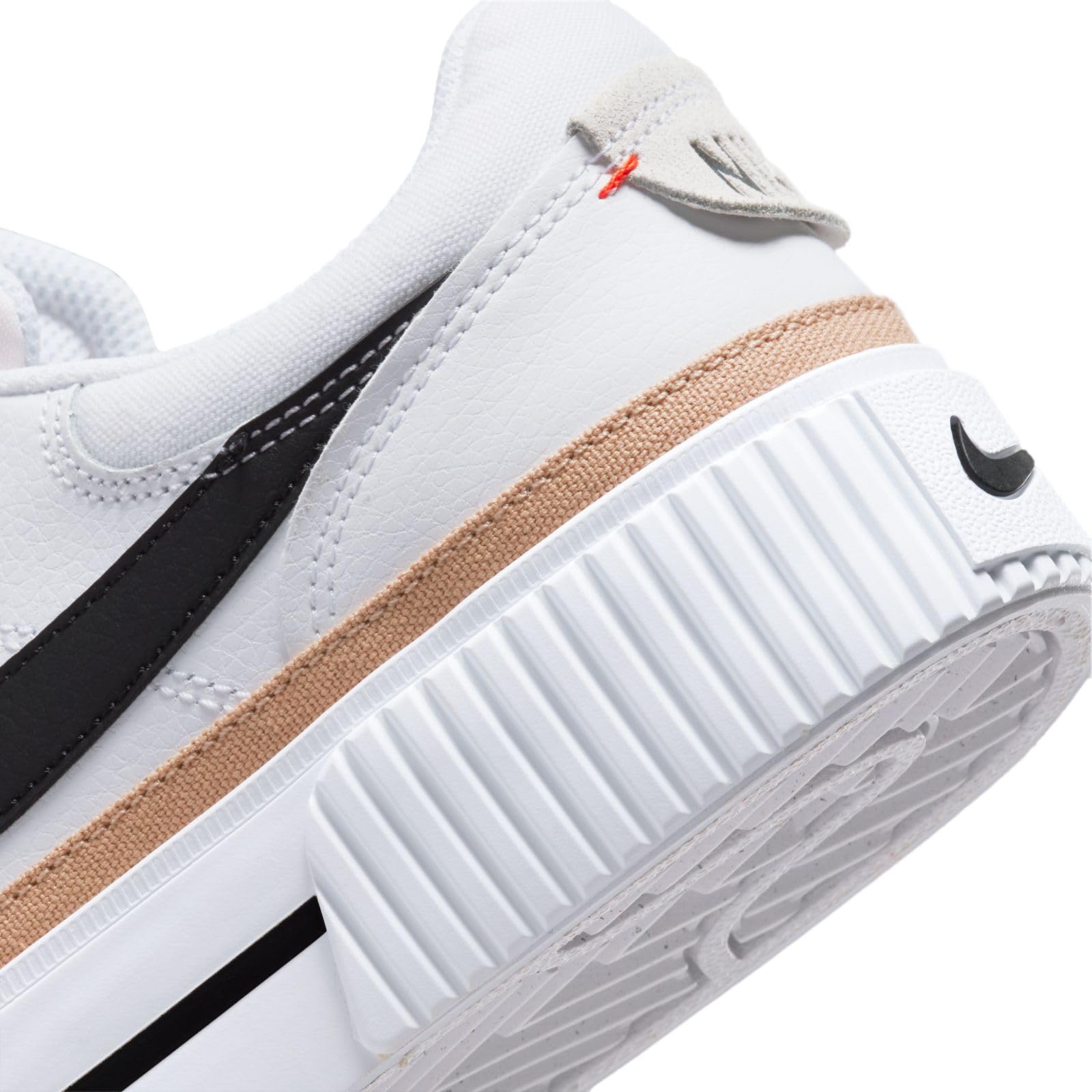 Nike Women's Low-Top Sneakers: 7.5 White/Black-hemp-team Orange