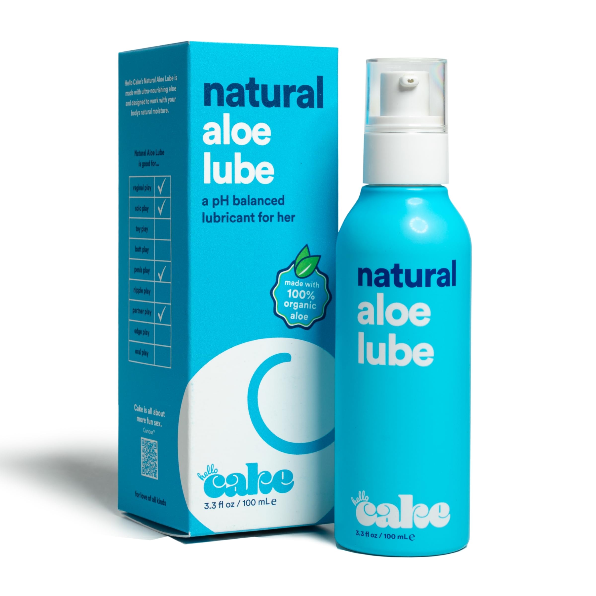 Hello Cake -Based Personal Lubricant - Hydrating, Long-Lasting, Non-Sticky, Ultra Slippery, Condom Compatible Lube for Men, Women, and Couples 3.3 fl oz - Image 1