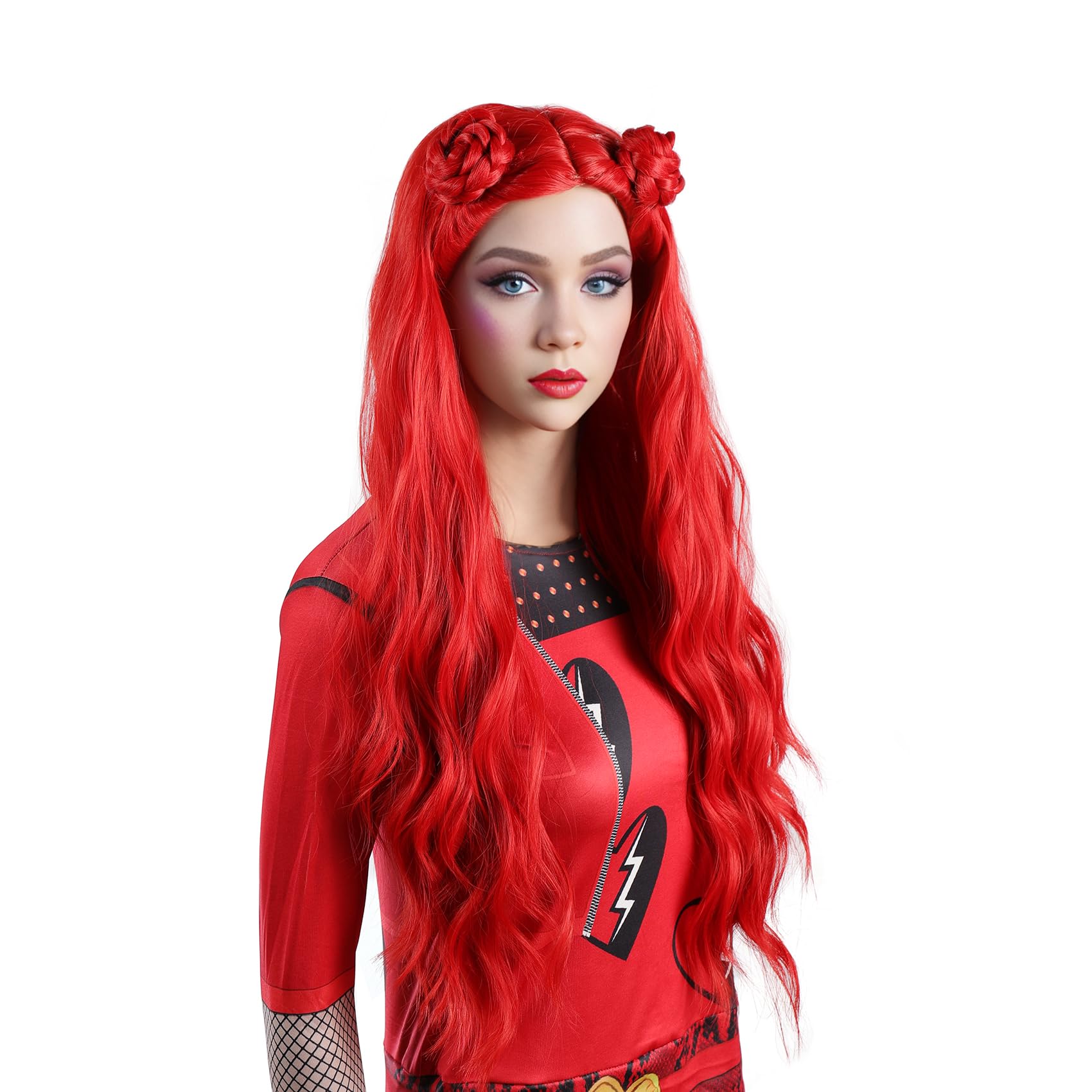 MUPUL Purple Short Wig Cosplay Short Bob Wig Purple Halloween Costume Wigs For Women: Red / Long Curly