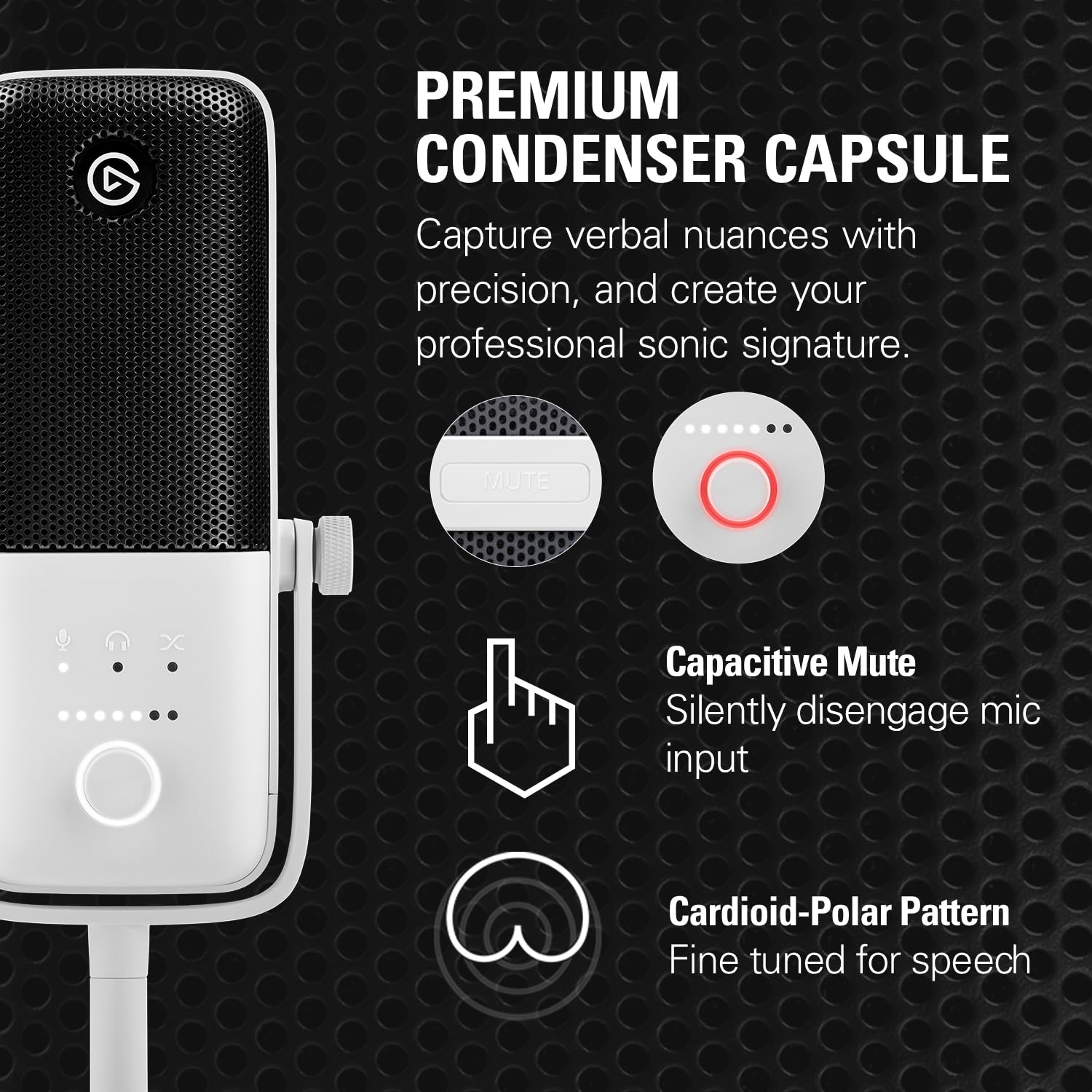 Elgato Wave:3 - Premium Studio Quality USB Condenser Microphone for Streaming, Podcast, Gaming and Home Office, Free Mixer Software, Sound Effect Plugins, Anti-Distortion, Plug ’n Play, for Mac, PC thumbnail 3