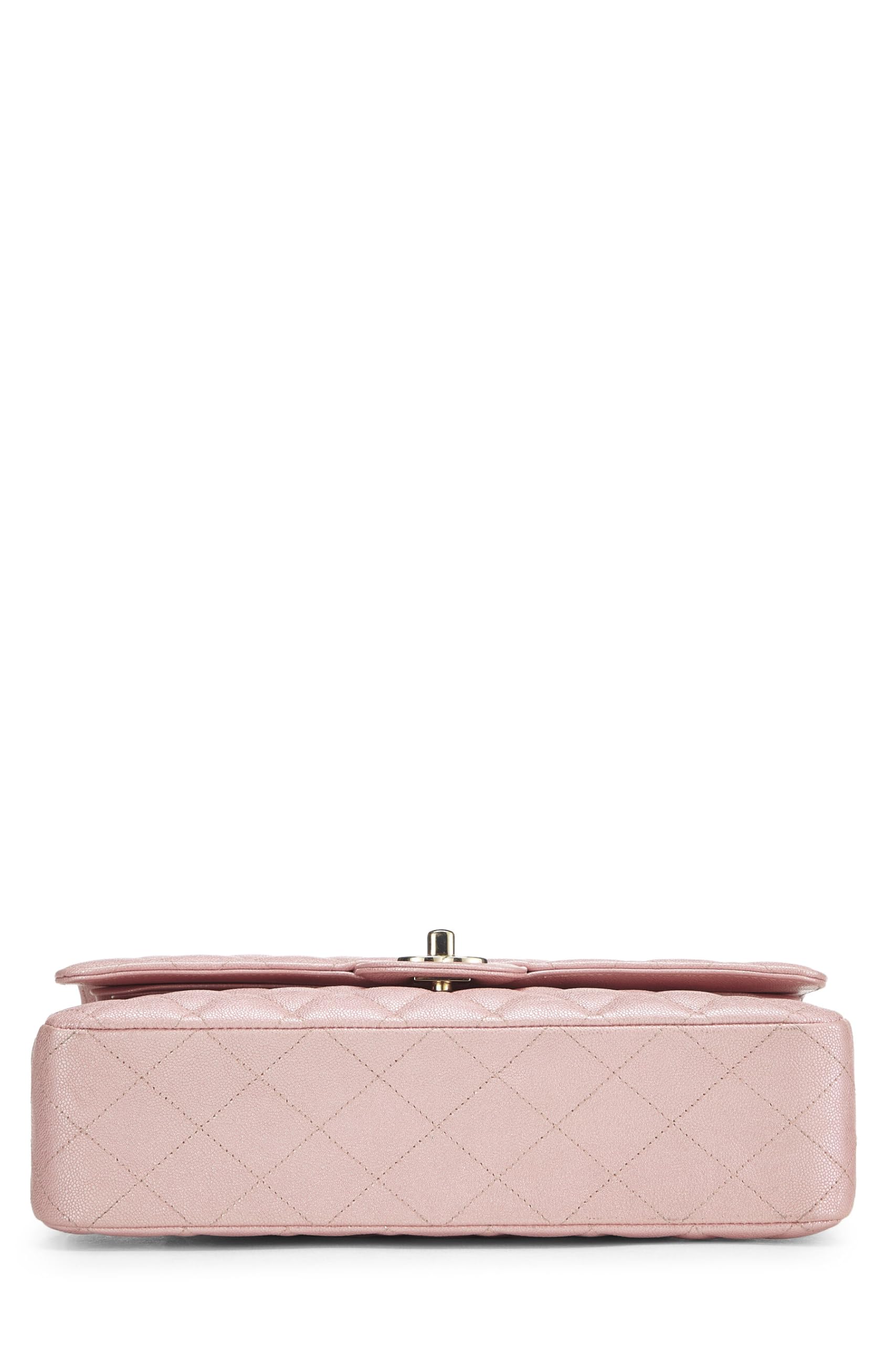 Chanel, Pre-Loved Iridescent Pink Quilted Caviar Classic Double Flap Medium, Pink: Chanel, Pre-Loved Iridescent Pink Quilted Caviar Classic Double Flap Medium, Pink