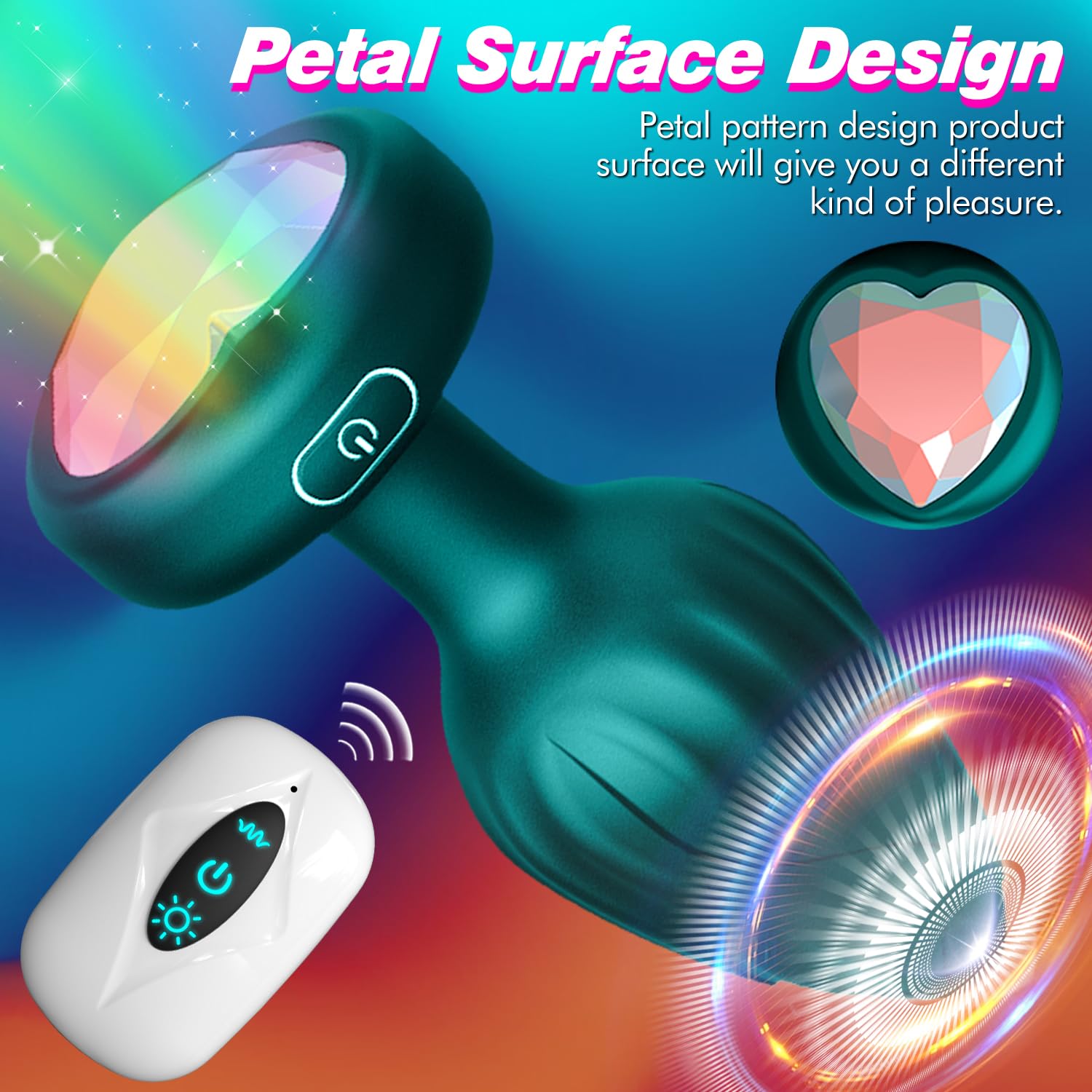 Anal Plug Vibrator Couples Sex Toys for Women, Light Up Vibrating Butt Plug with 10 Vibrations Adult Toys, Women Rose Sex Toys Anal Vibrators: Green