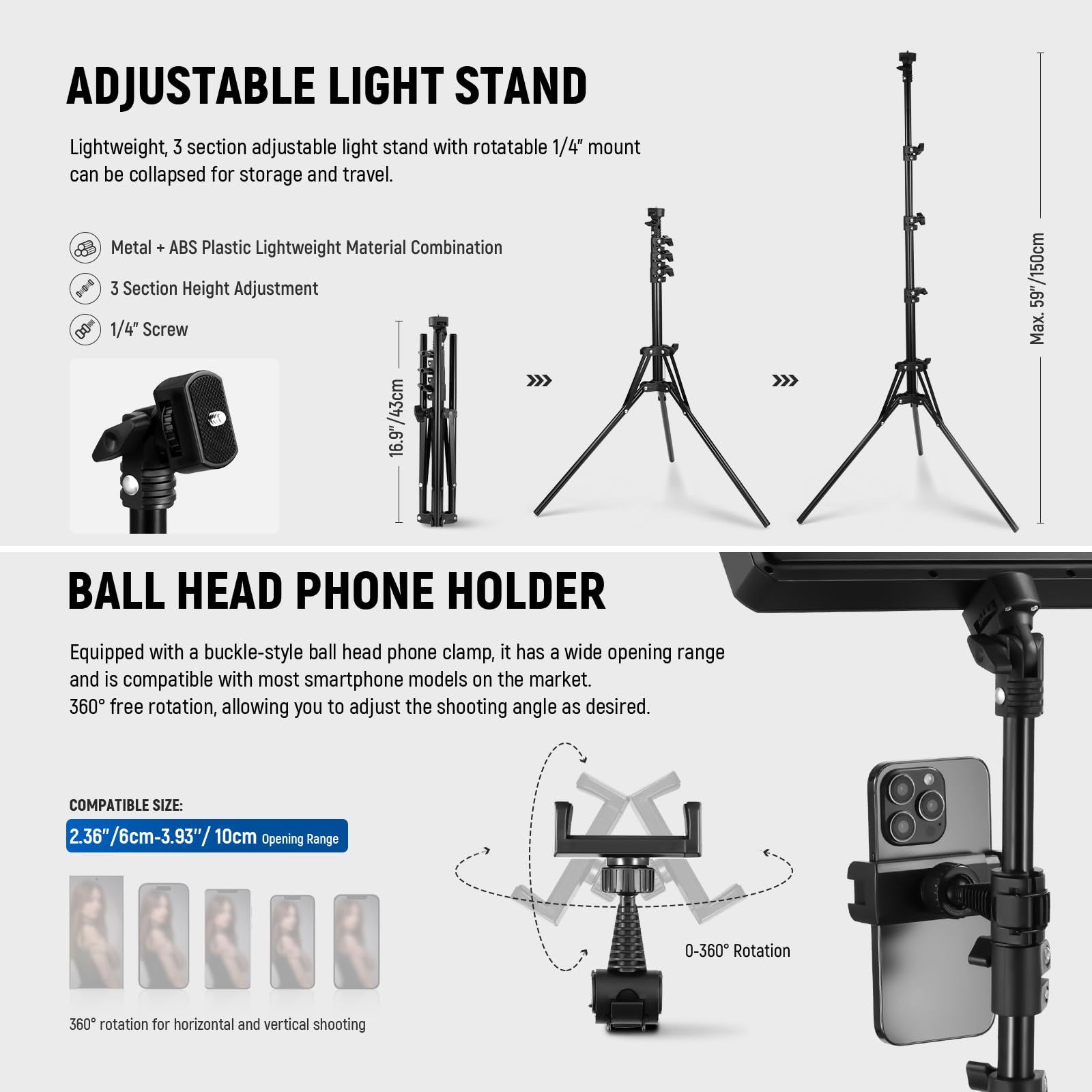 Neewer 13" Led Video Light Panel Kit, 2 Pack Dimmable Bi Color Soft Key Lighting with Tripod Stand, 8000mAh Battery, 3200~5600K CRI97+ 2400Lux for Game/Streaming/YouTube Recording/Studio Photography: BP300(2-Pack)