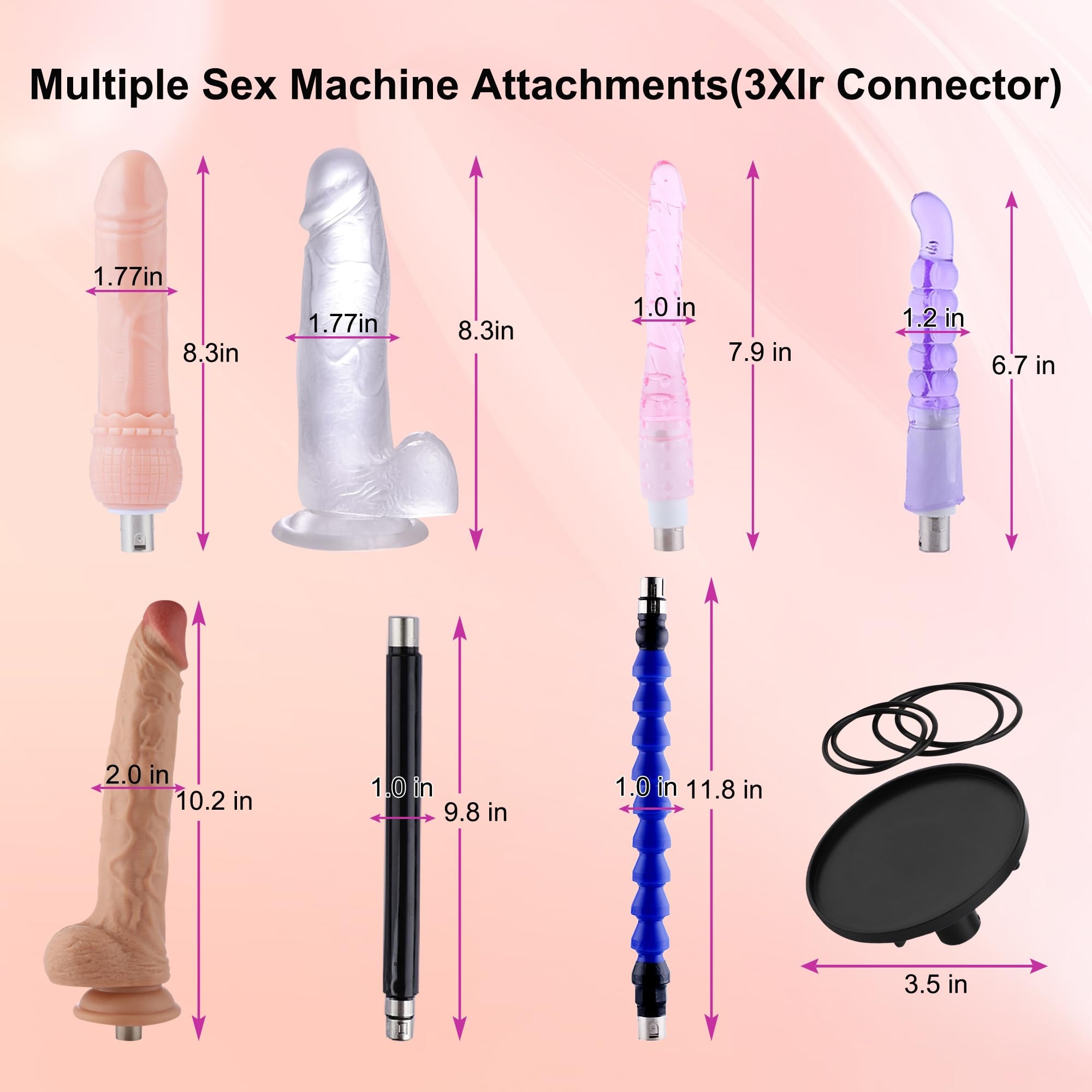 Sex Machine Dildo Machine for Women,Fuck Machine with Powerful Suction Cups,Thrusting Machine with 3Xlr Connector,Thrusting Machine with 8 Attachments Sex Toys - Image 4