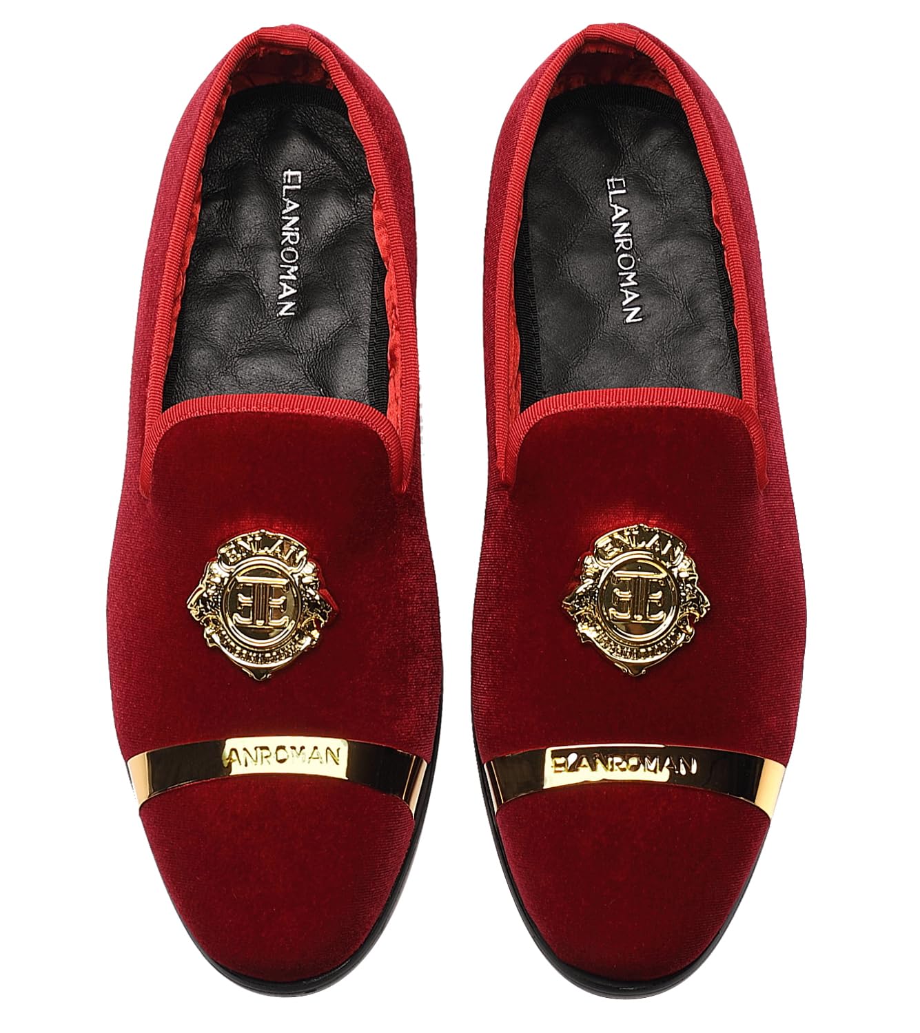 ELANROMAN Men's Velvet Loafers Dress Fashion Wedding Party Prom Shoes