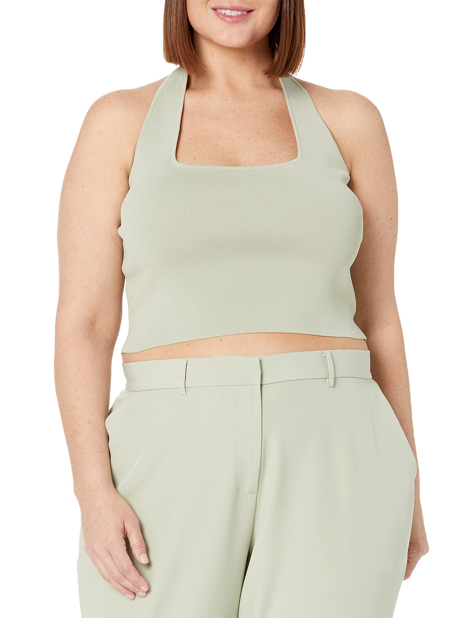 The Drop Women's Greta Fitted Square-Neck Halter Sweater Bralette thumbnail 4