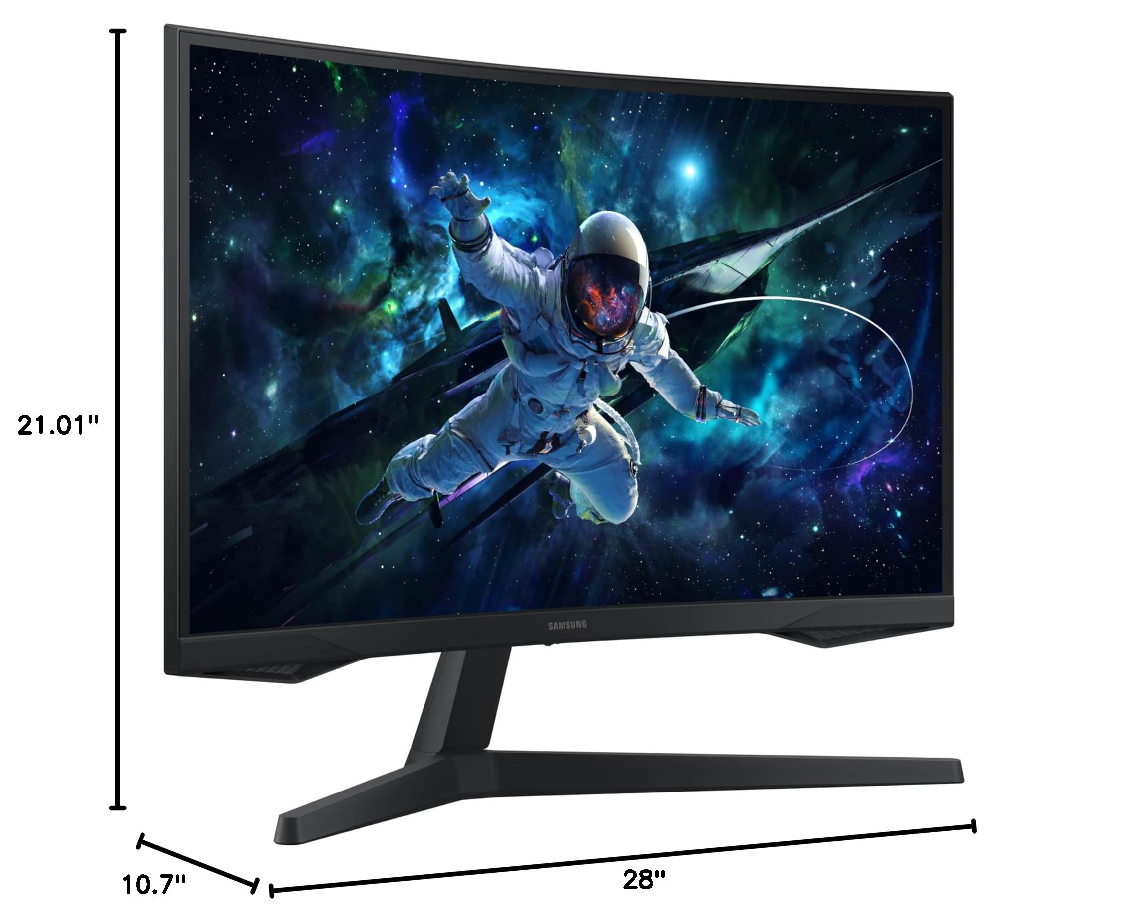 SAMSUNG Odyssey G55C Series 32" Gaming Monitor LS32CG550ENXZA, QHD, 1000R, Curved, 1ms(MPRT), HDR10, 165Hz, AMD Radeon FreeSync, Eye Care, Glare Free, Sharp Resolution, 2024: 32-inch