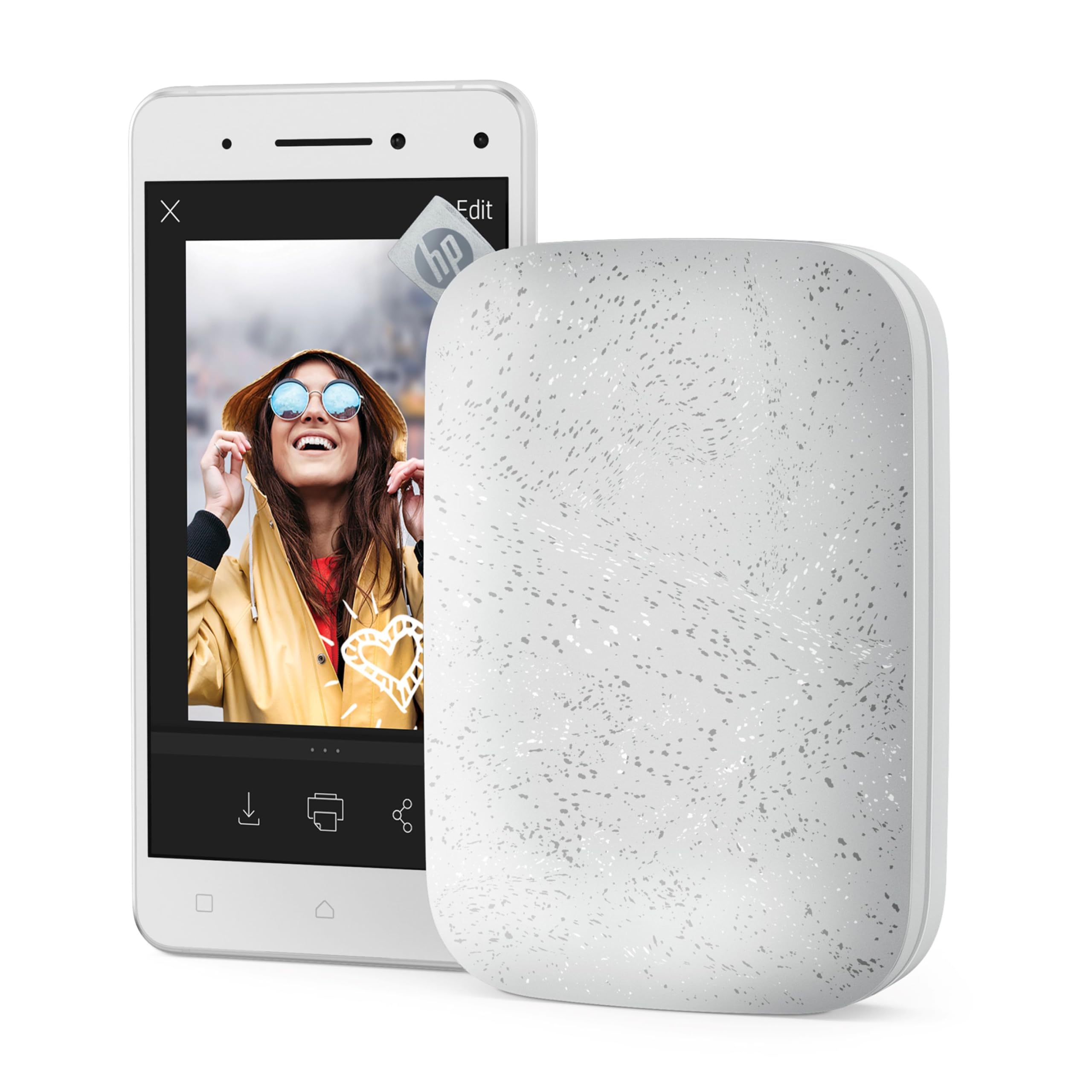 HP Sprocket 2x3" Instant Smartphone Photo Printer - Portable Color Wireless Mobile Printer - Zink Sticky-Back Photos - Print from Compatible iOS & Android Devices with Bluetooth w/Fun App - Luna Pearl: Luna Pearl Printer