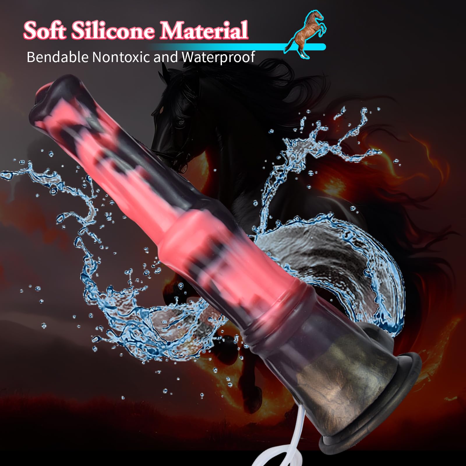 Realistic  Horse Dildo, 12inch Long Fantasy Huge Thick Anal Dildo with Suction Cup, Big Silicone Adult Sex Toy for Men and Women Couples: Squirting
