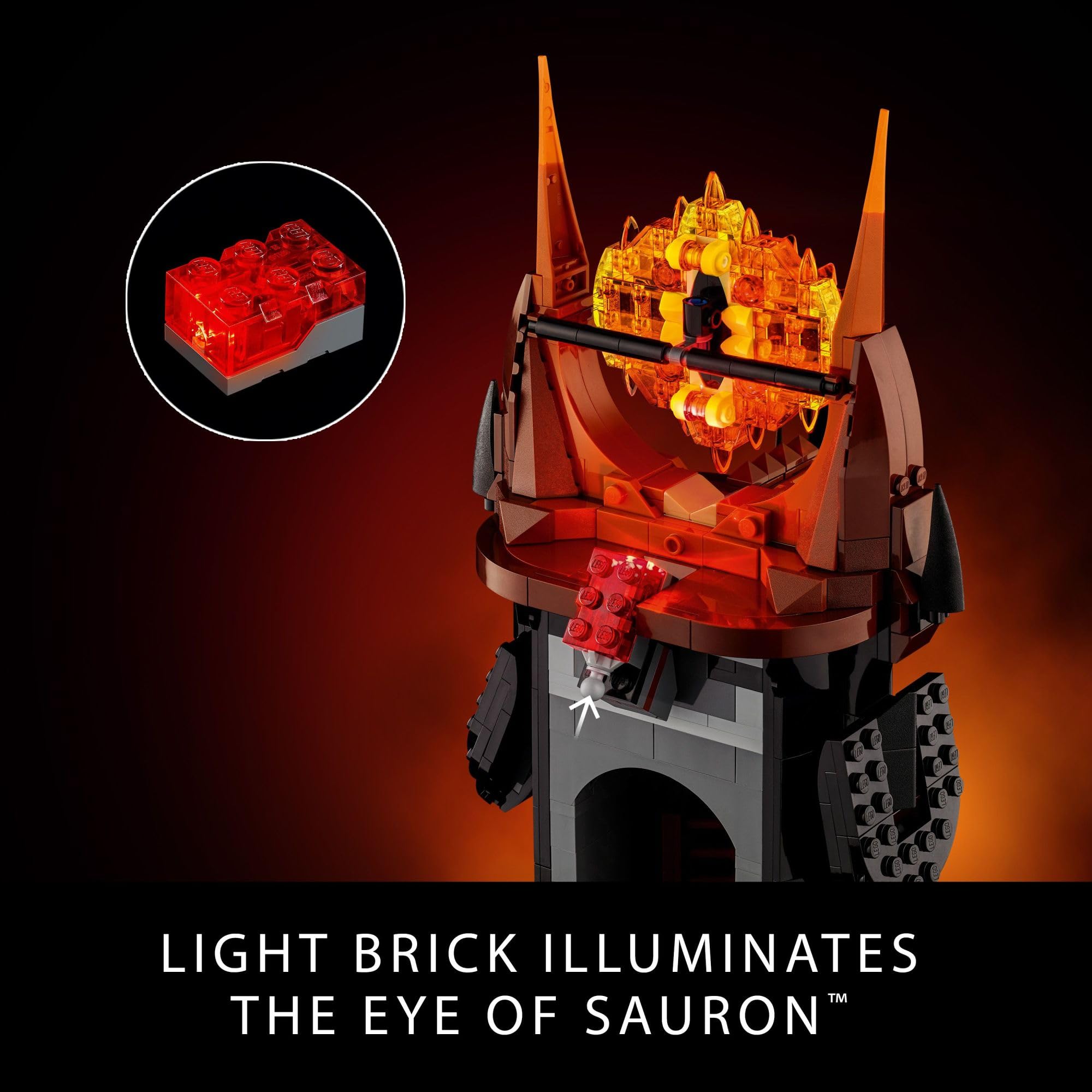 LEGO Icons Lord of The Rings Barad-dûr Building Set for Adults - Lord of The Rings Collectible for Fans - Includes 6 Minifigures - Gift for Men and Women - 10333