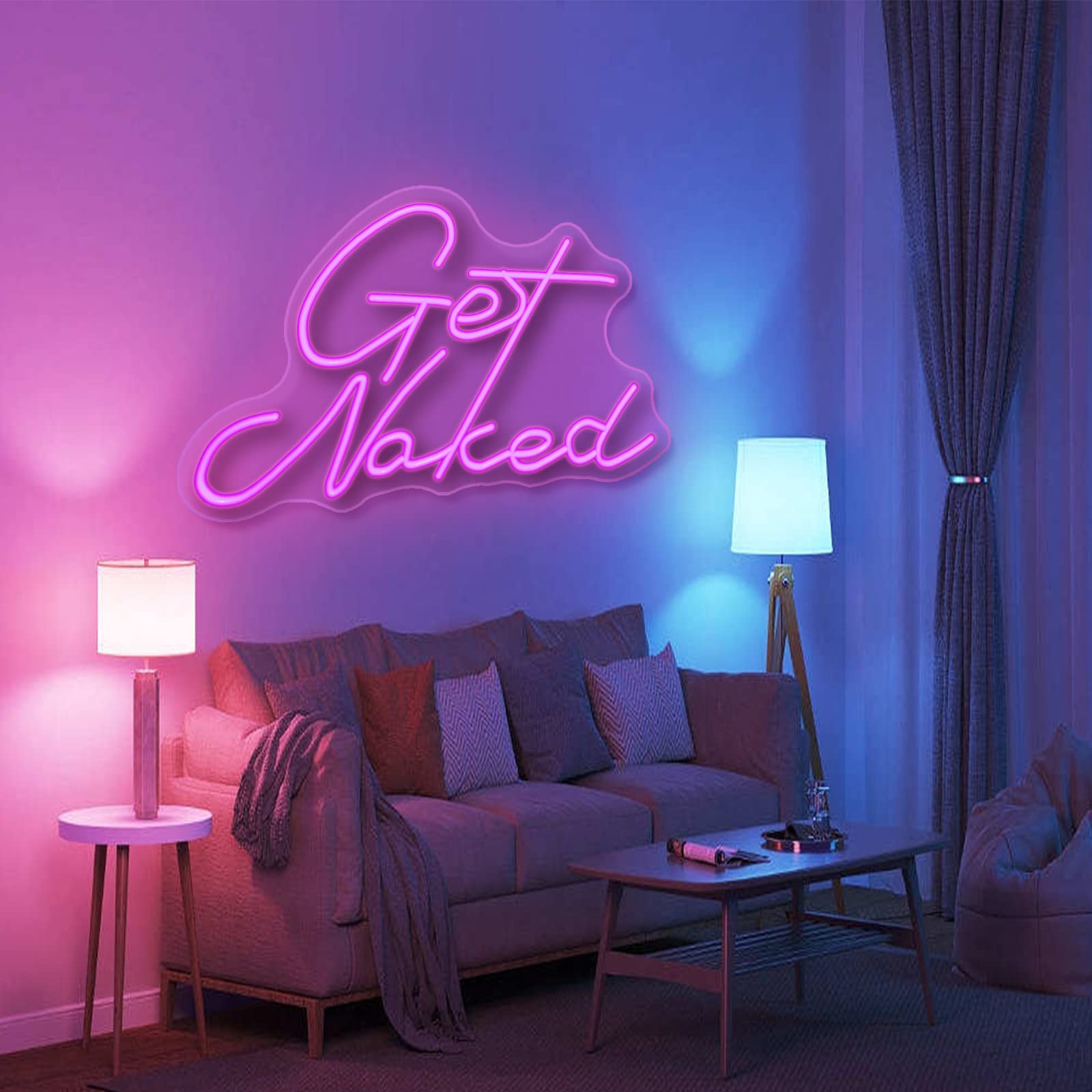 Neon Signs for Wall Decor Pink LED Light Sign for Preppy Room Decor Light Up Sign for Birthday Party Decoration USB Powered: Get Naked