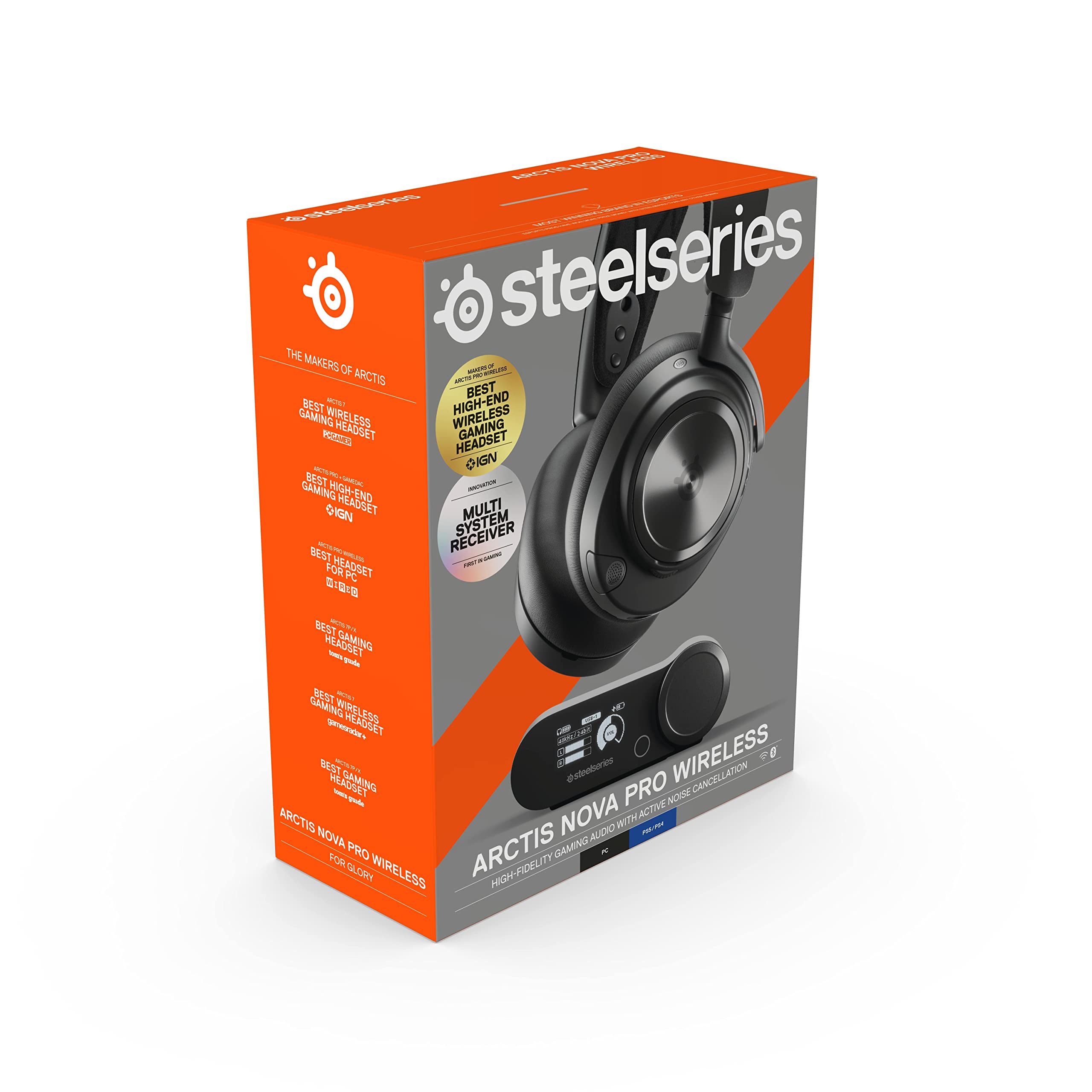 SteelSeries Arctis Nova Pro Wireless Xbox Multi-System Gaming Headset - Neodymium Magnetic Drivers - Active Noise Cancellation - Infinity Power System - Xbox, PC, PS5, PS4, Switch, Mobile - White