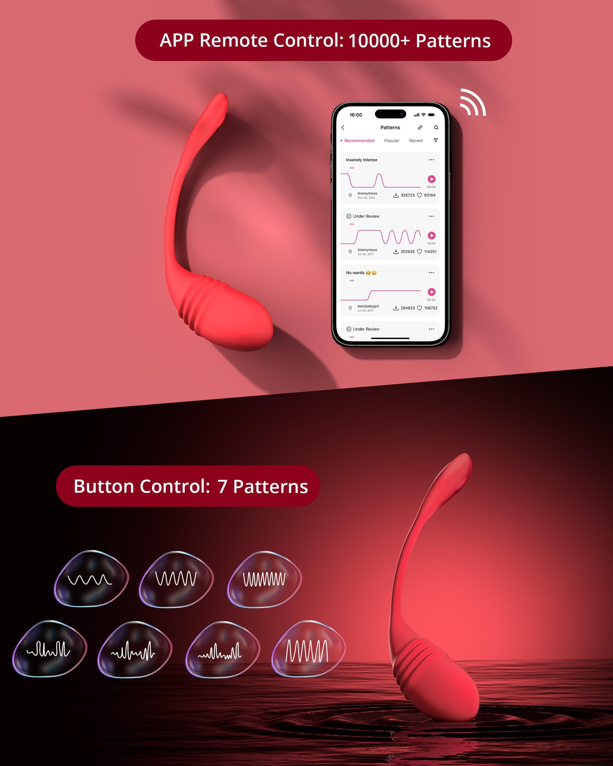 LOVENSE Vulse Vibrator Thrusting & Vibration 2 in 1 Sex Toys, Remote Control G Spot Vibrators Dildo for Long Distance Play, Unlimited Custom Patterns Adult Sex Toys & Games for Women Couples Pleasure