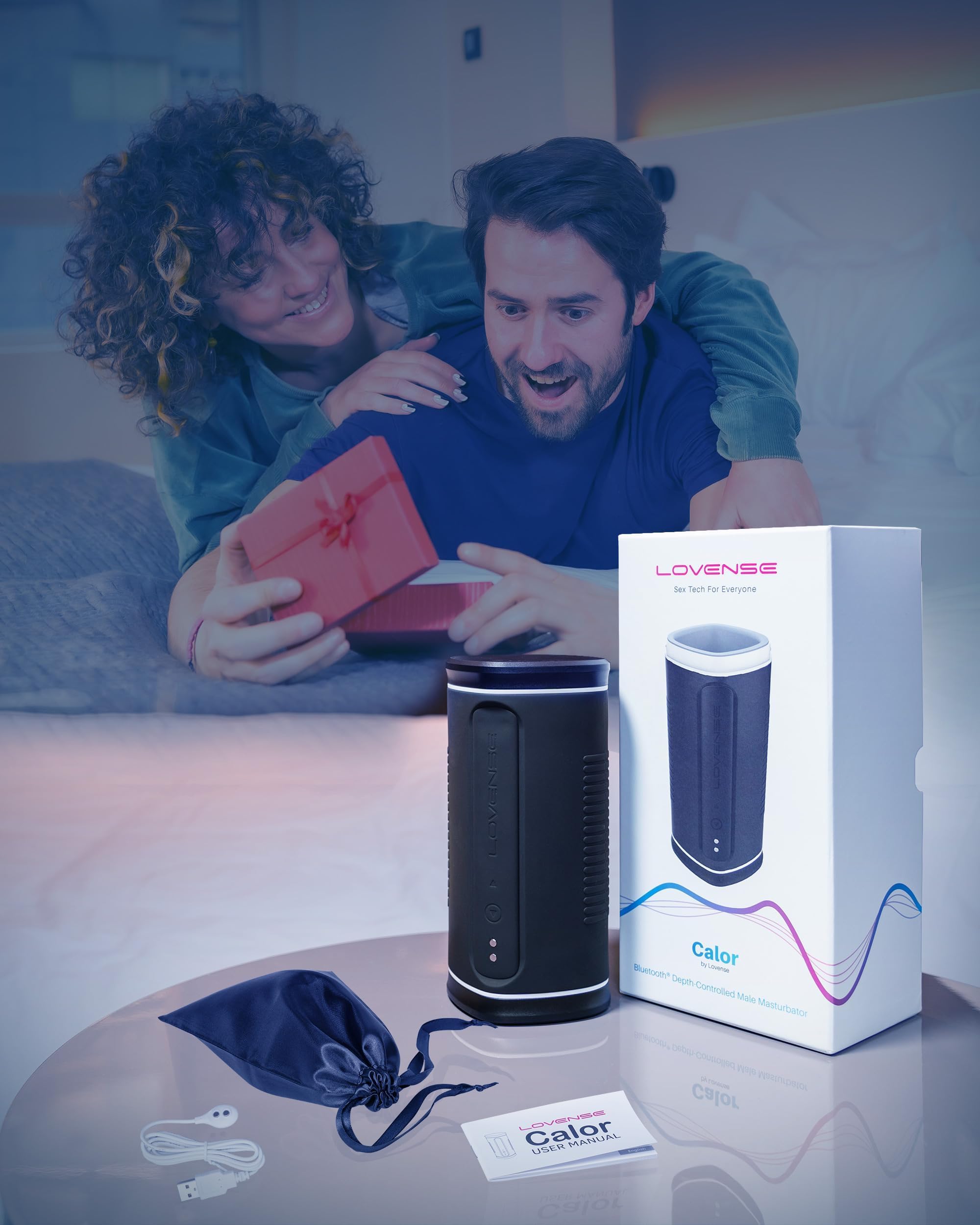 LOVENSE Calor Male Masturbator, Automatic Male Masturbator Cup with 7 Thrusting Rotating for Penis Stimulation, Electric Masturbation Toy, Blowjob Stroker Adult Sex Toys for Men