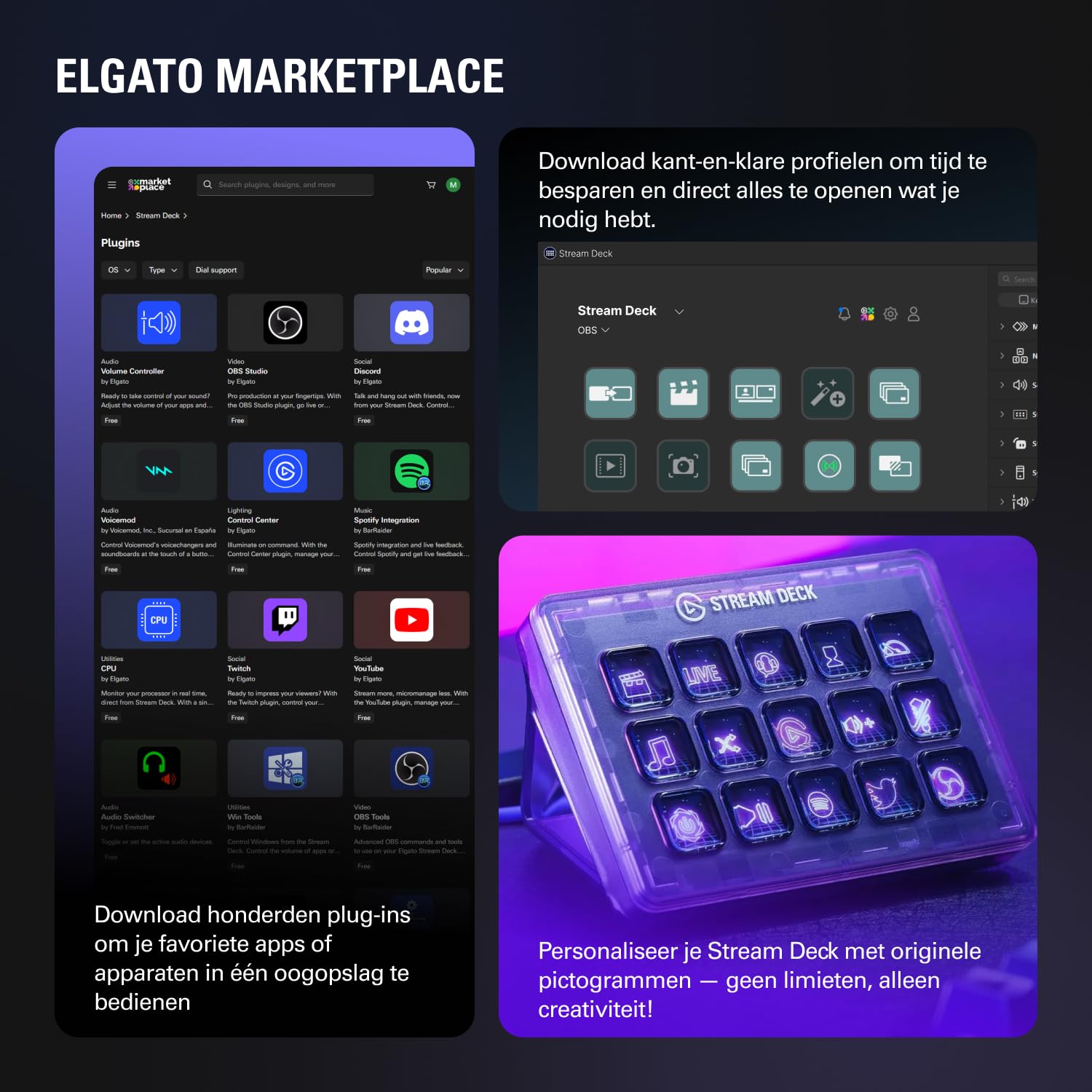 Elgato Stream Deck XL – Advanced Studio Controller, 32 macro keys, trigger actions in apps and software like OBS, Twitch, ​YouTube and more, works with Mac and PC: White