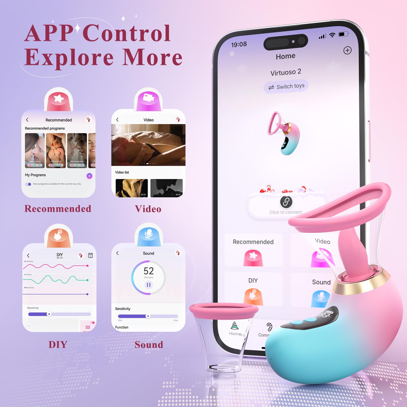 Gasevimo Sex Toys Rose Sex Toy Vibrator Rose Adult Toy Adult Toys for Women 3 Sucking, 9 Tongue Licking & Vibrating Vibrators, LCD Display Removable Cup Woman Female Couples Sex Toys G Spot Vibrators: Pink Blue