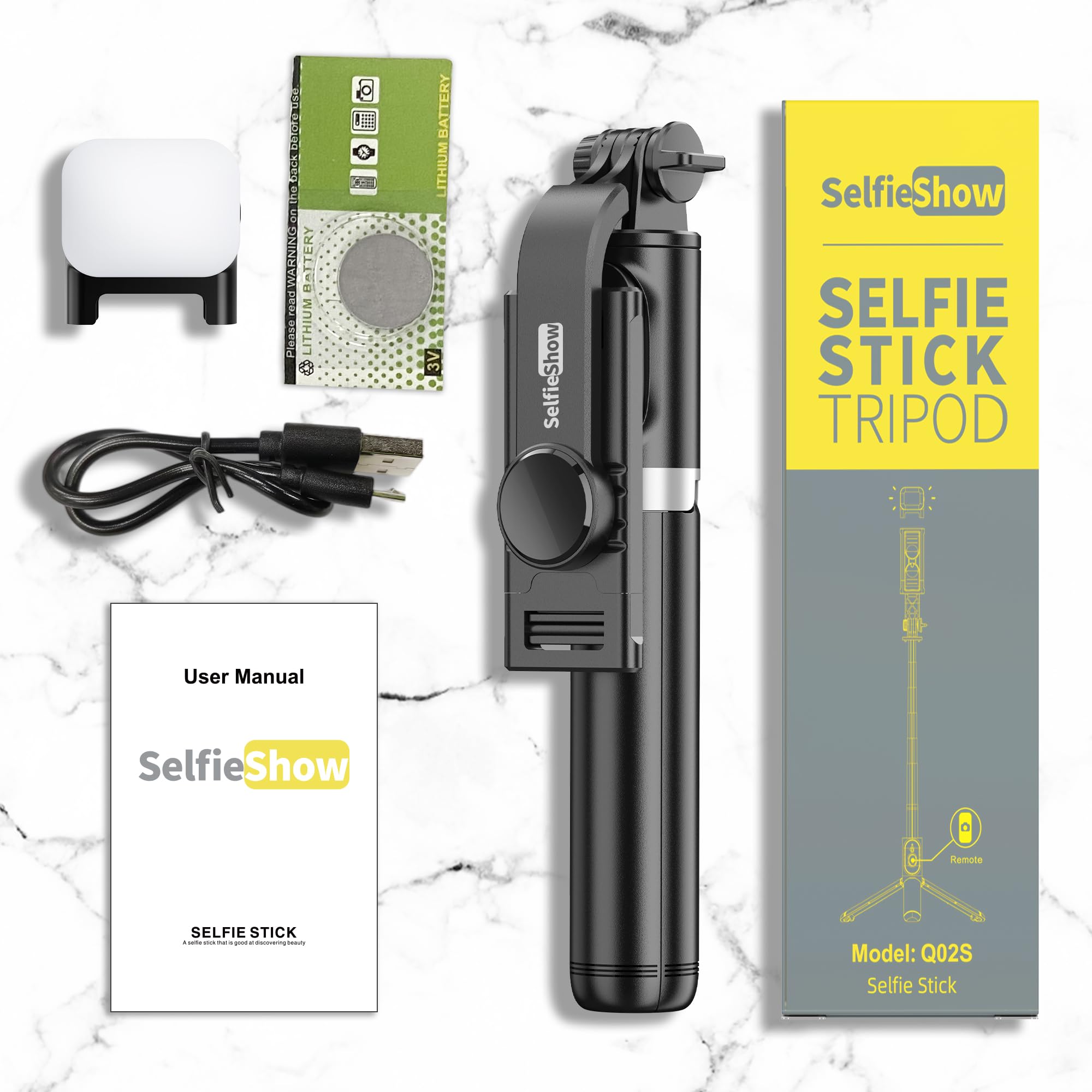 Selfie Stick Tripod, All in One Extendable & Portable iPhone Tripod Selfie Stick with Wireless Remote Compatible with iPhone 16 15 14 13 12 11 pro Xs Max 8 7, Galaxy Note10/S20/S10/OnePlus 9/9 PRO etc