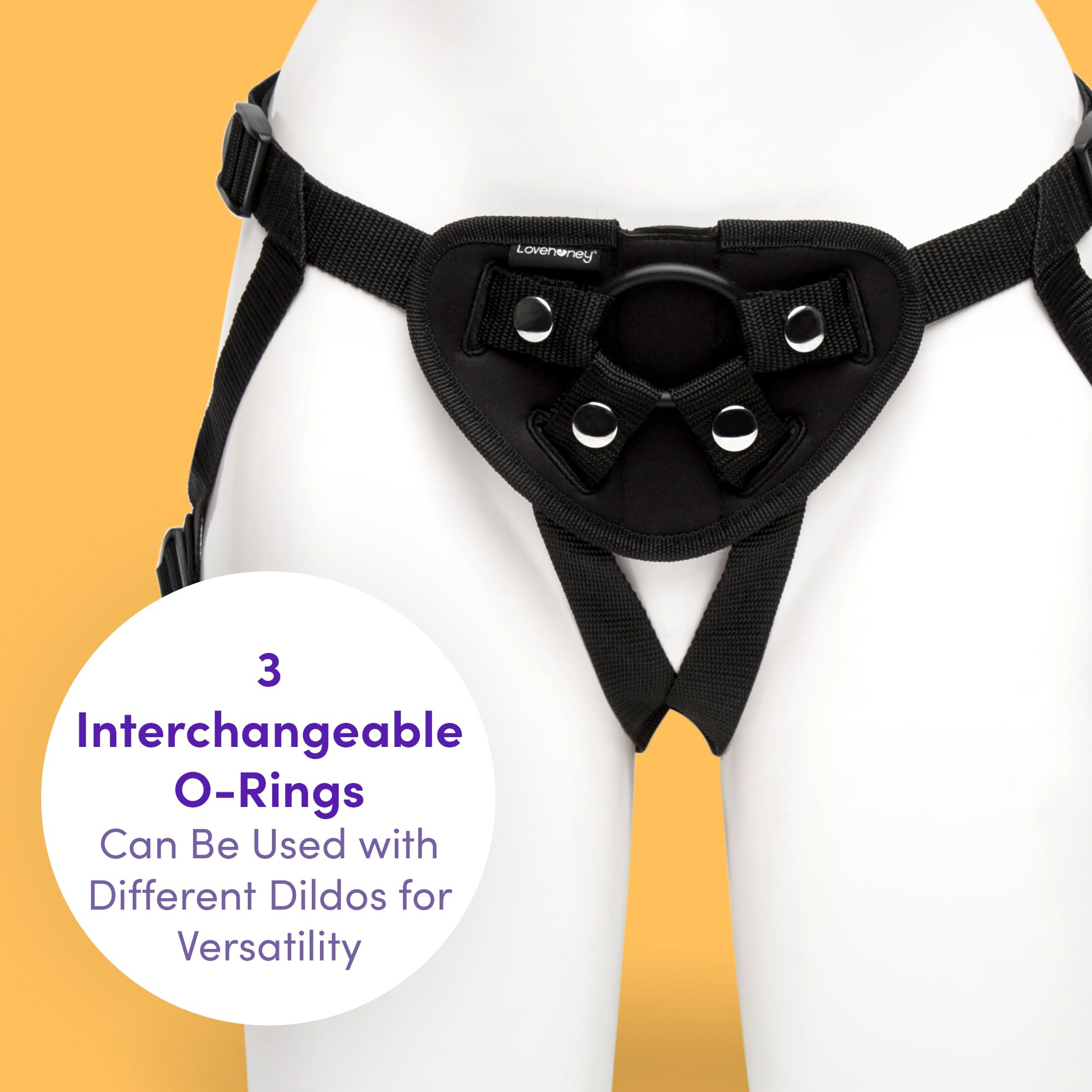 Lovehoney Advanced Unisex Strap On Dildo & Harness Kit - 7 Inch Curved Silicone Strap On for Pegging Play - Adjustable Harness Set with 3 O-Rings - Anal Dildo Adult Sex Toy - Waterproof - Purple