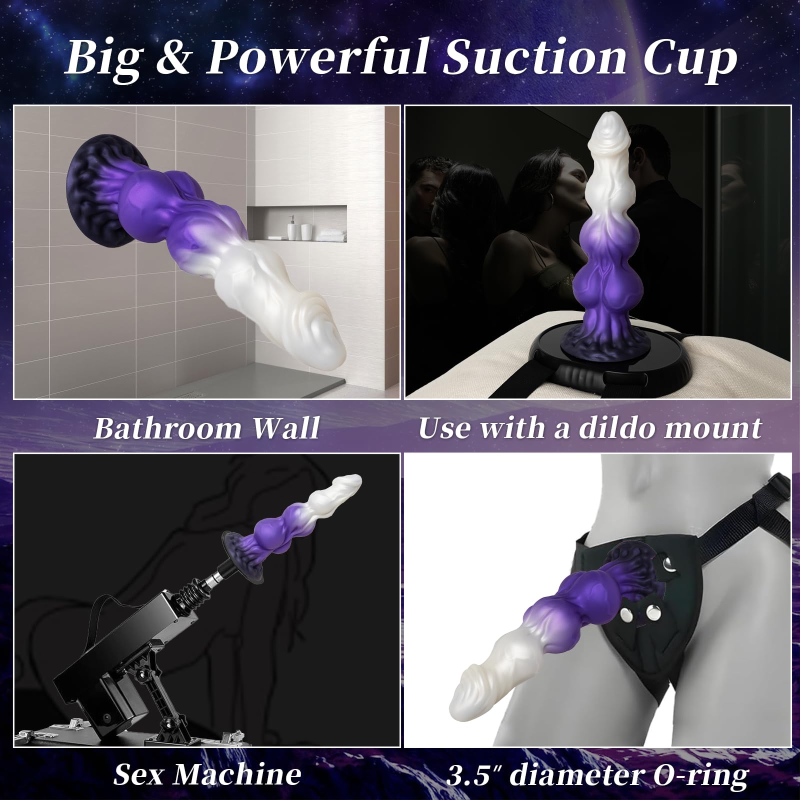 10" Big Knot Monster Horse Dildo - Huge Thick Dragon Fantasy Dildo with 3 Dog Knots, XL Large Girthy Anal Butt Plug Trainer with Strong Suction Cup, Adult Sex Toys & Games for Men Women Gay
