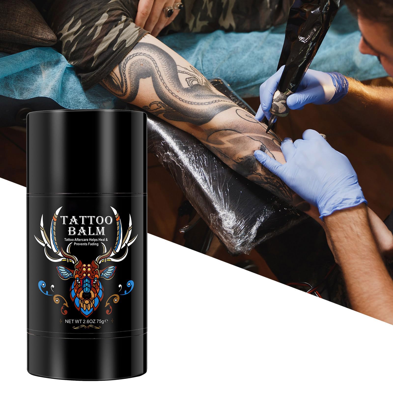 Tattoo Aftercare Butter Balm, 2.6 oz, Old & New Tattoo Moisturizer Healing Brightener for Color Enhance, Natural Organic Tattoo Cream thumbnail 2