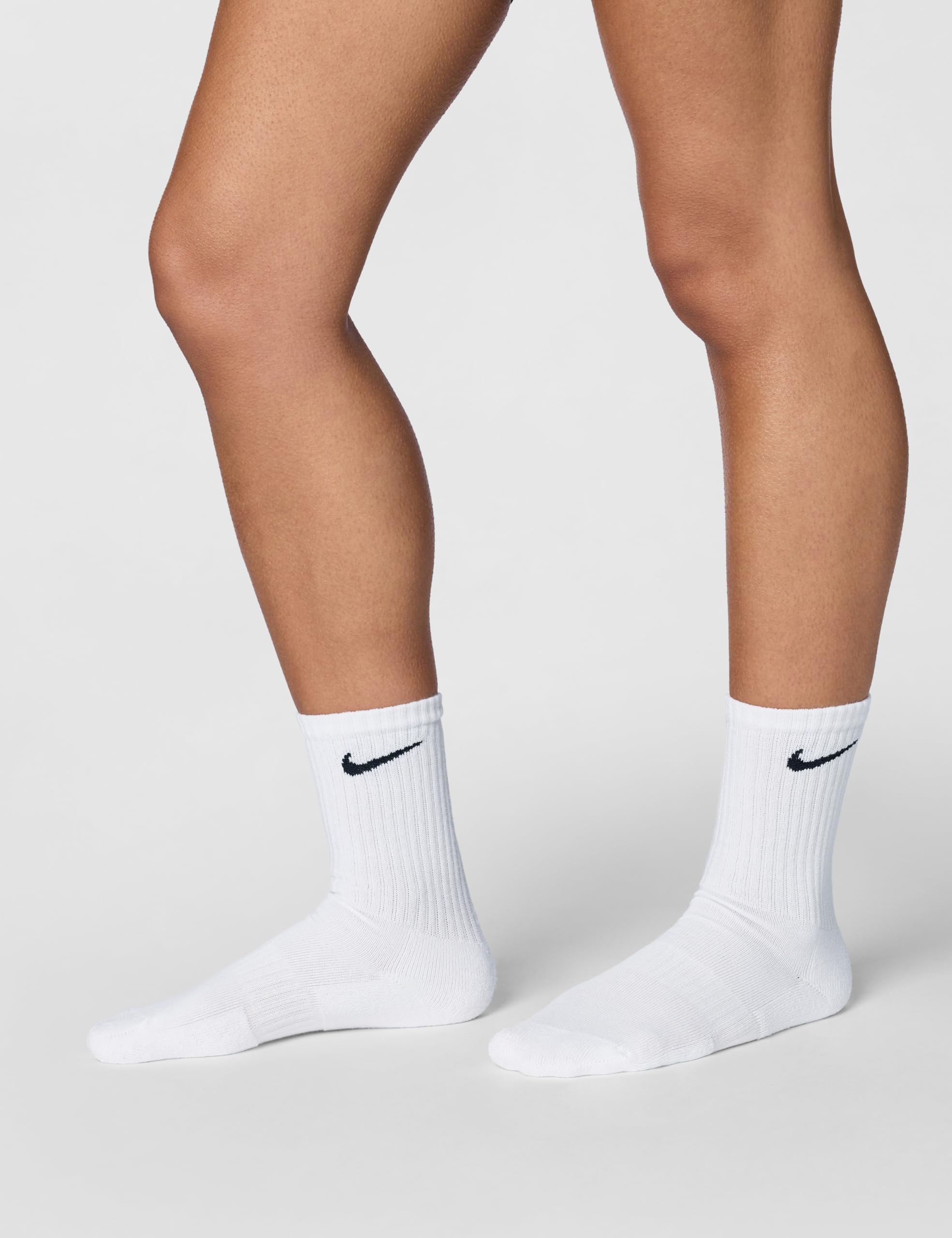 Nike Unisex Everyday Cushion Crew 3 Pair: White/Black 8-12