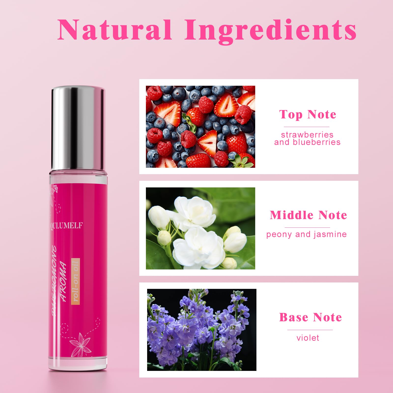 QULUMELF Pheromone Perfume for Women,Fragrance Pheromone Cologne Attract Men, Long Lasting Women's Perfume, Roller Ball Design, Portable and Fruity
