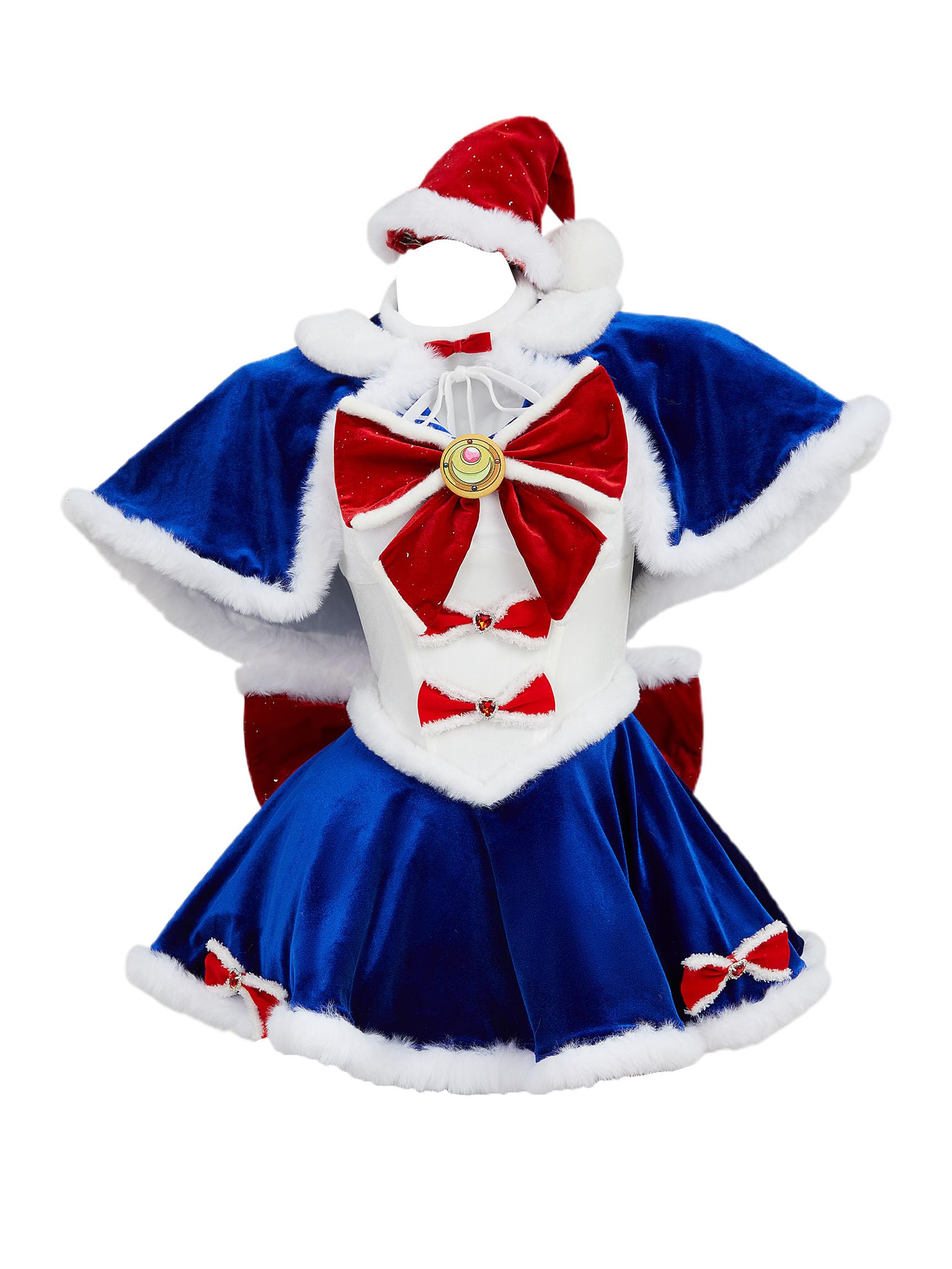 Mobbunny Women Anime Cosplay Costume Blue School Fluffy Dress Valentine's Day JK Uniform Outfit with Cape: Large
