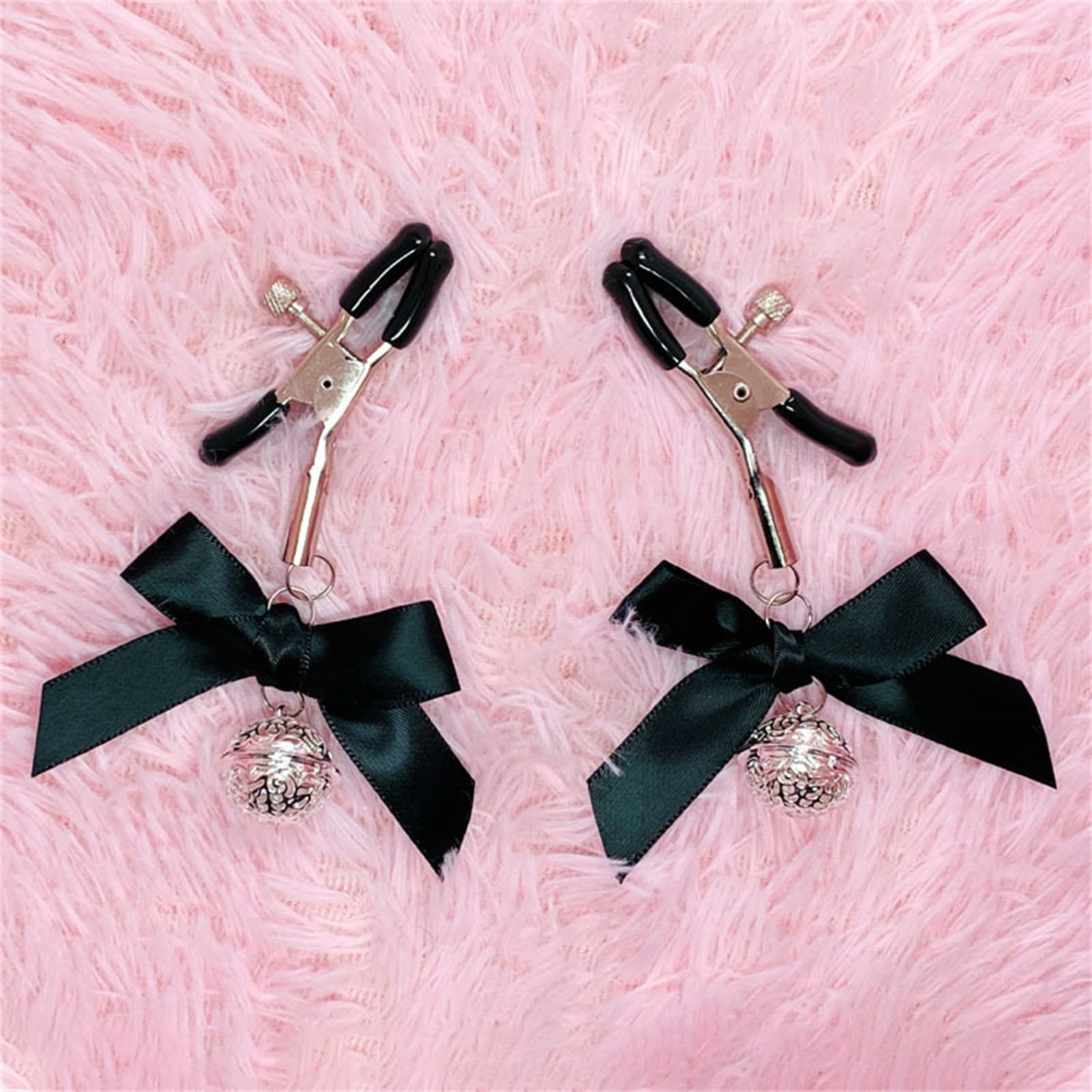 Luxury Stainless Steel Metal Anal Trainer Jewel Butt Plug SM Small Bell Adult Anal Plugs(M): B-Nipple Clip Mini