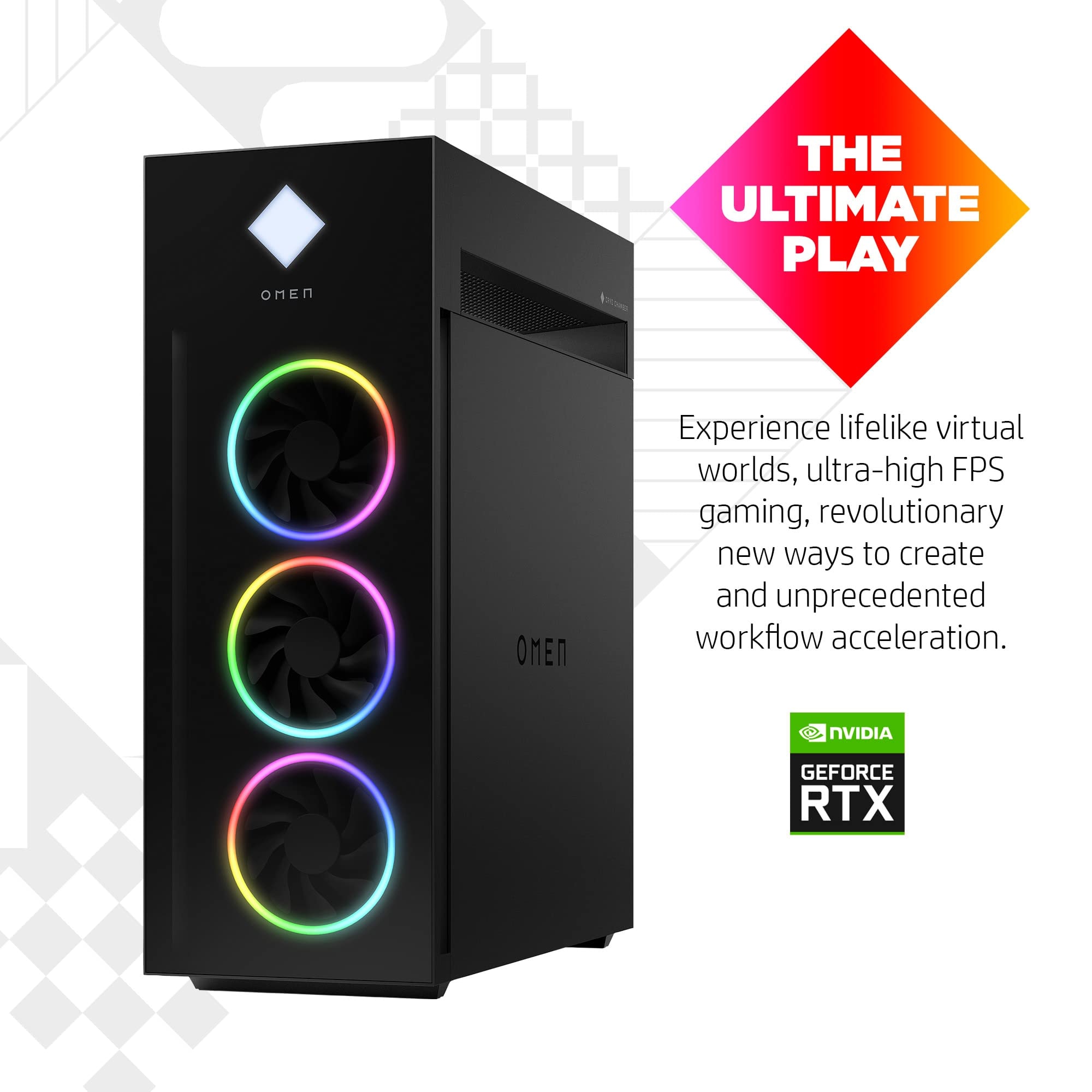 HP OMEN 45L Gaming Desktop, 13th Generation Intel Core i9-13900KF, 16 GB RAM, 1 TB Solid State Drive, NVIDIA GeForce RTX 4070 Ti Graphics, Windows 11 Home, GT22-1082 (2023) - Image 3