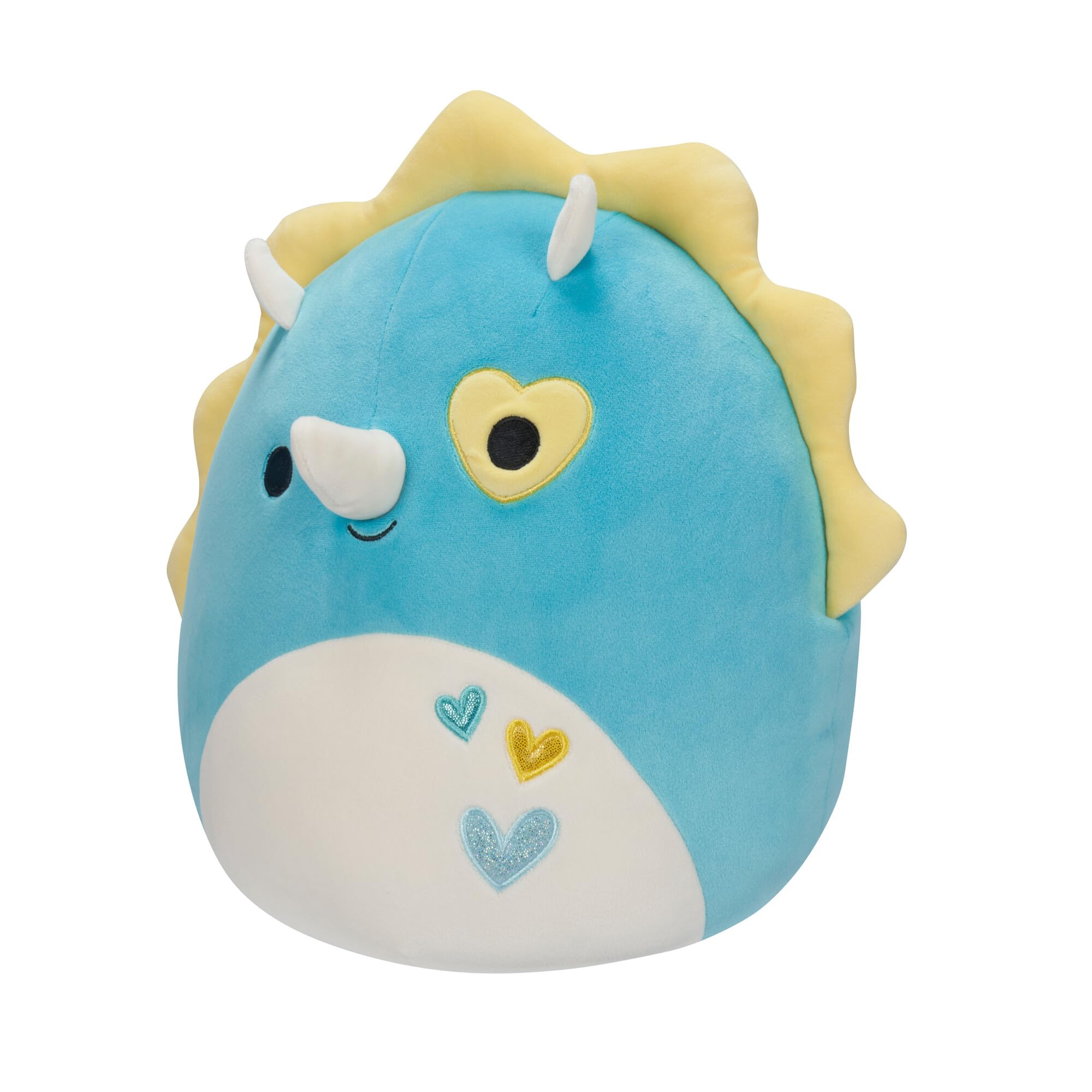 Squishmallows Original 12-Inch Braedon Teal Triceratops with Heart Eye Patch - Official Jazwares Large Plush