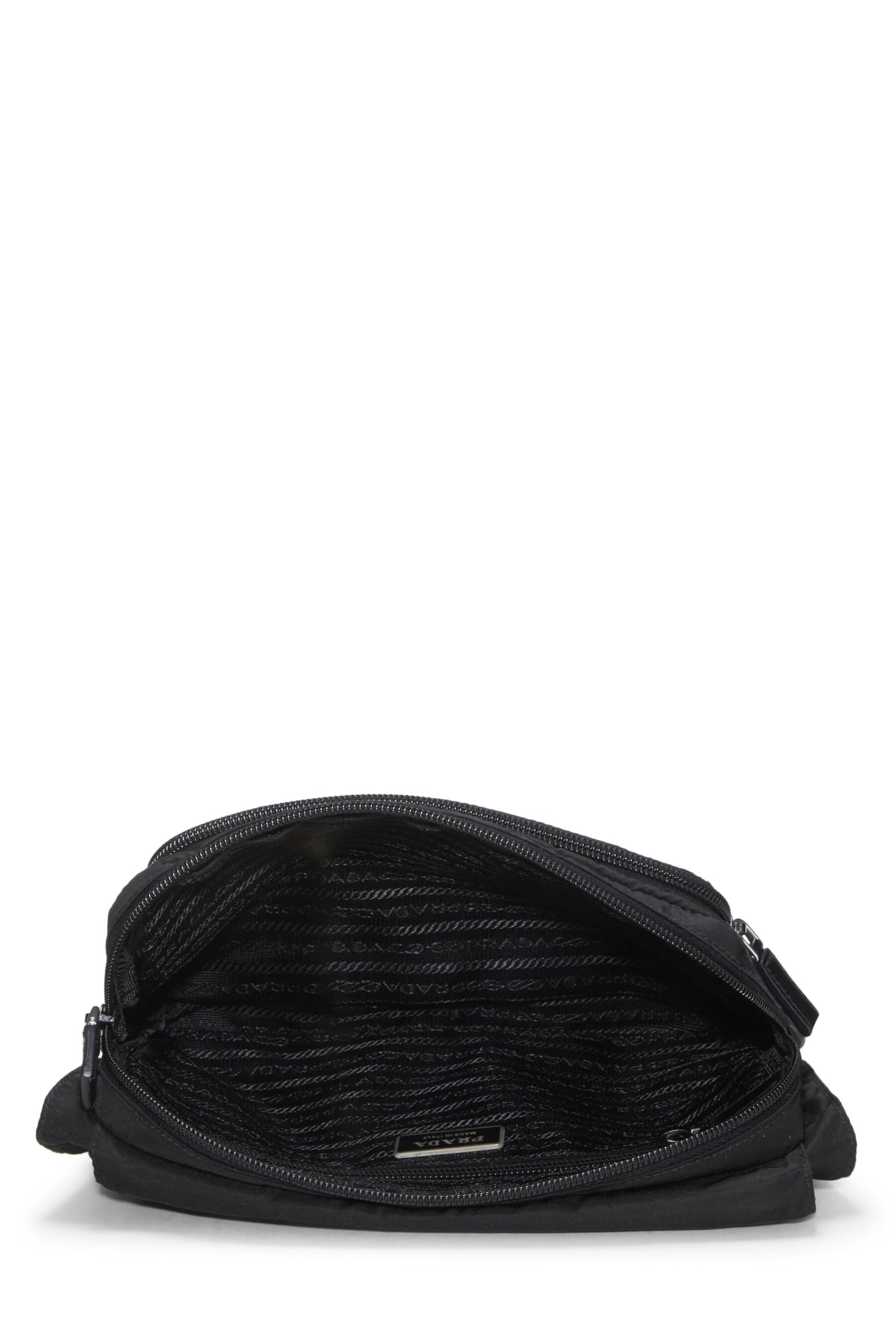 Prada, Pre-Loved Black Nylon Messenger Bag Small, Black: Prada, Pre-Loved Black Nylon Messenger Bag Small, Black