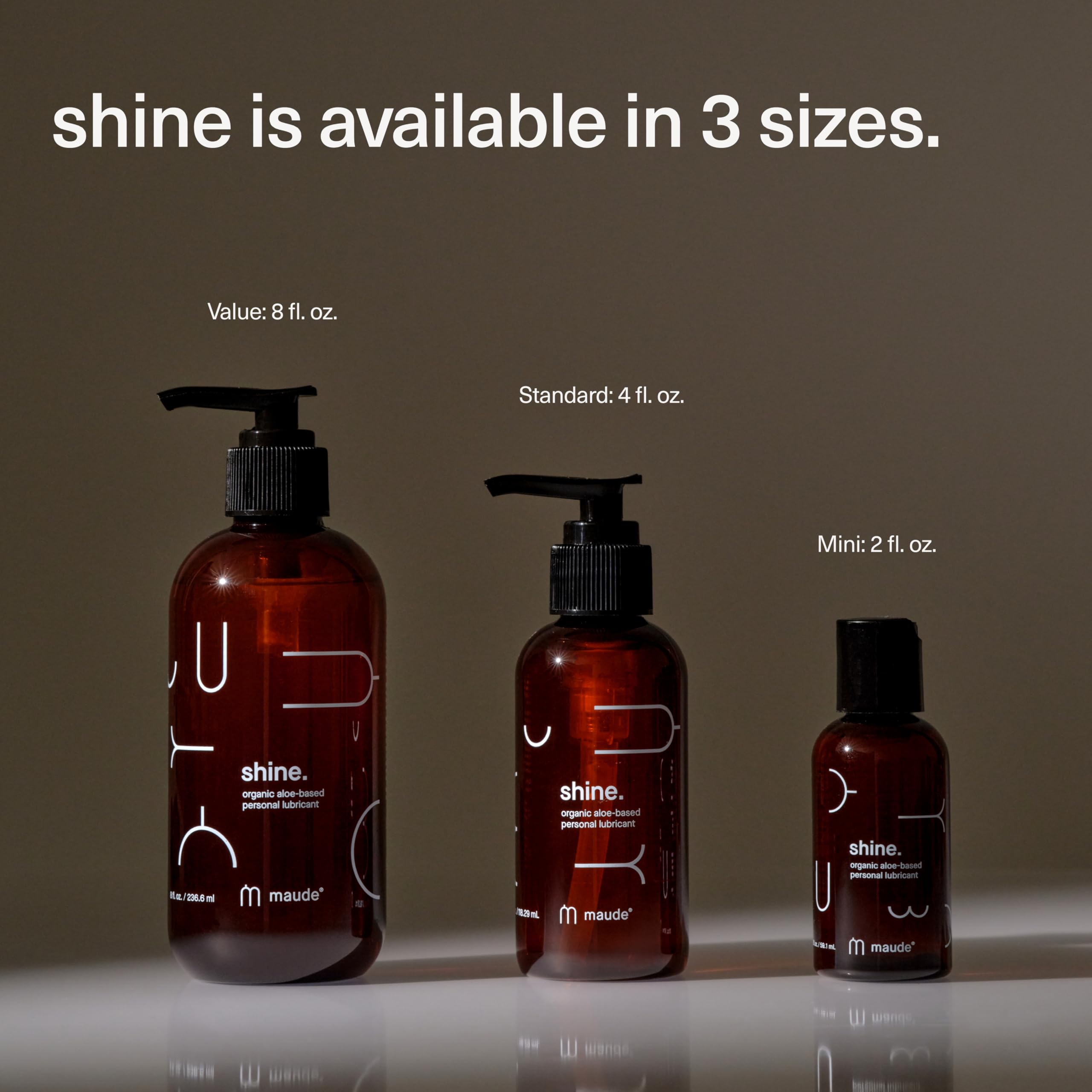 Maude Shine - Organic Personal Lubricant - Hydrating Aloe Vera + Water Based Lube - Fragrance + Paraben-Free, Moisturizing Aloe Vera Gel Lubricant for Toys, Couples or Solo Play (4 fl oz): 8 Fl Oz (Pack of 1)