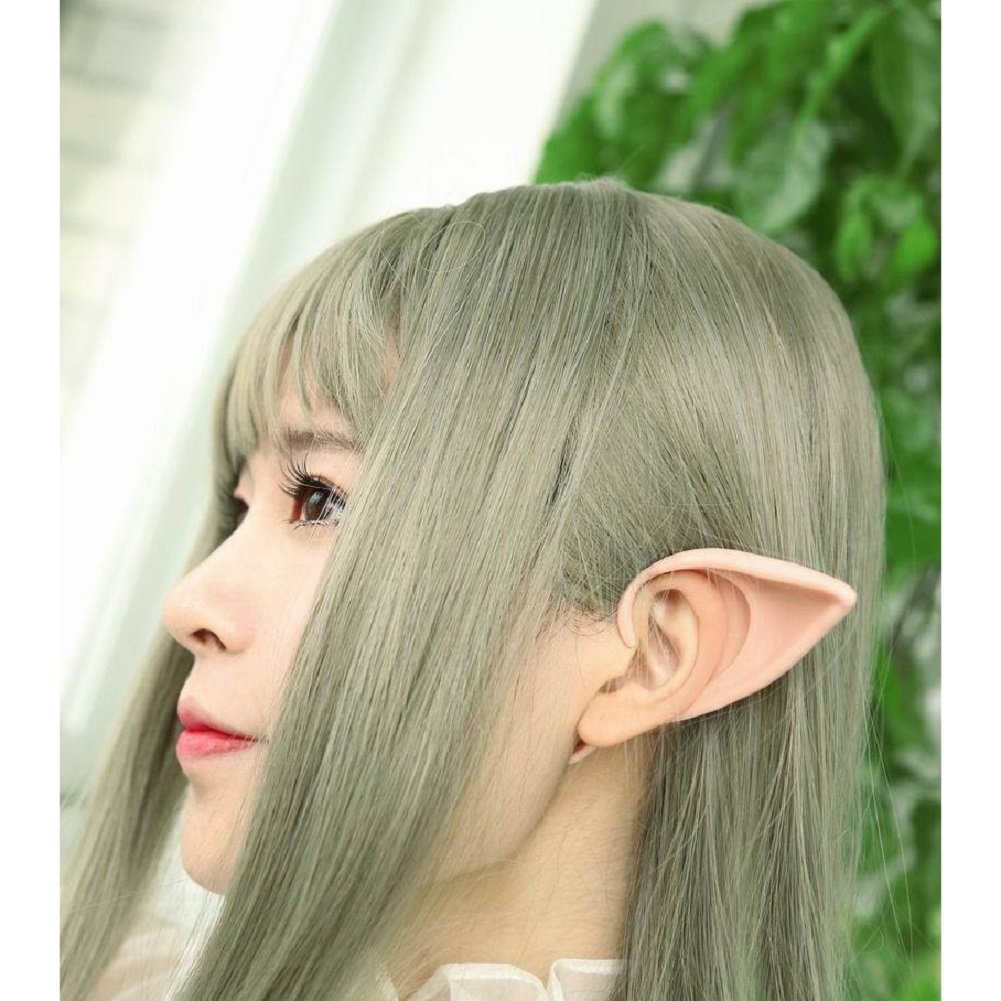 Secaden Cosplay Fairy Pixie Elf Ears Soft Pointed Ears Tips Anime Party Dress Up Costume Accessories (): 3 Styles