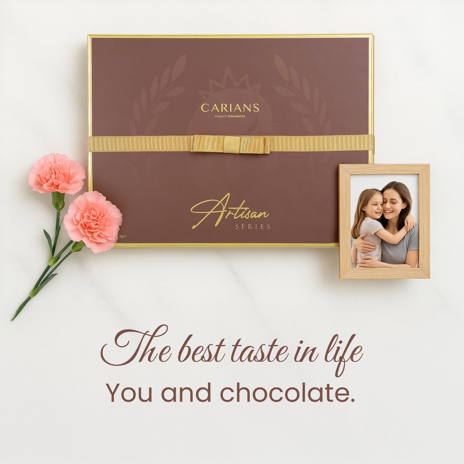 CARIANS Chocolate Gift Box, Assorted Luxury Premium Pralines Gourmet Chocolate Gift Basket, Dark, Milk & Truffles, Box of Candy: Brown Box