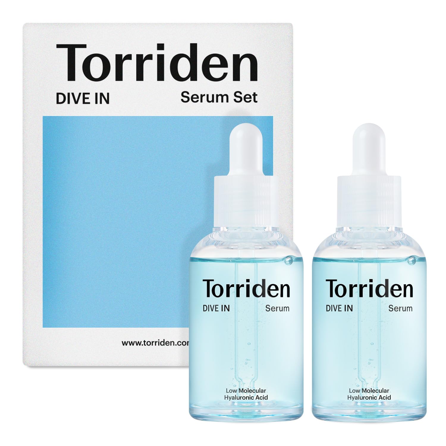 Torriden DIVE IN Hyaluronic Acid Serum 50ml(1.69 fl.oz.) * 2 (Pack of 2) | Deep Hydration to Get Glow Skin | Hyaluronic Acid, Panthenol, Allantoin | Korean Facial Serum: Pack of 2 (1.69 fl.oz x 2)